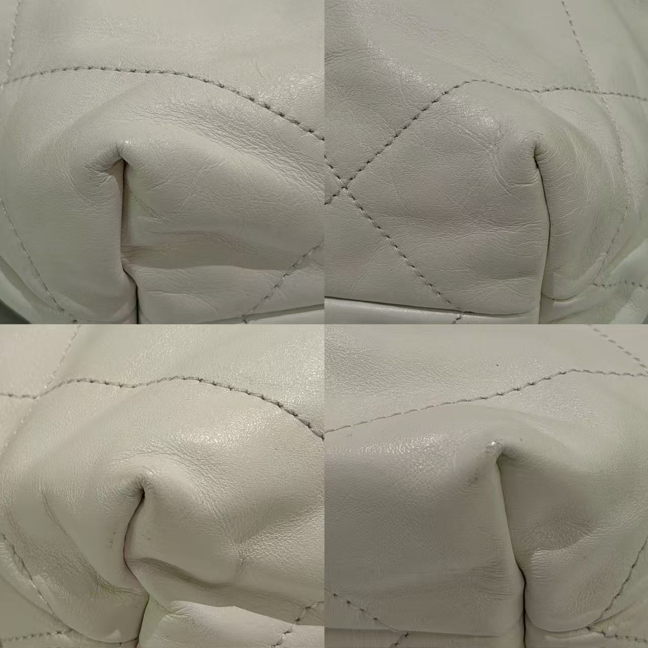 Chanel 22 Small Bag White Shiny Calfskin with Gold Hardware (Chip Model)