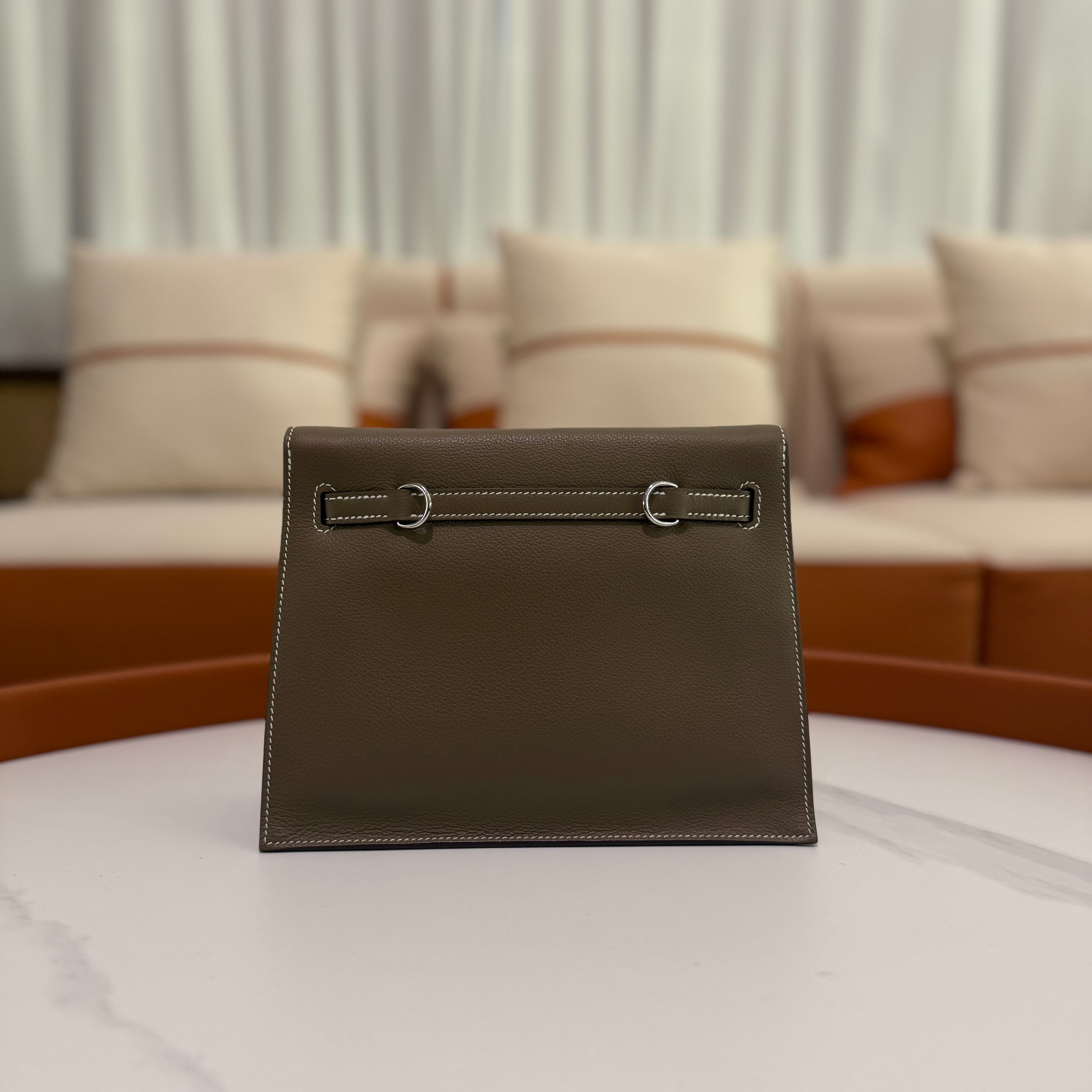 Hermès Kelly Danse Etoupe Epsom Leather Palladium Hardware
