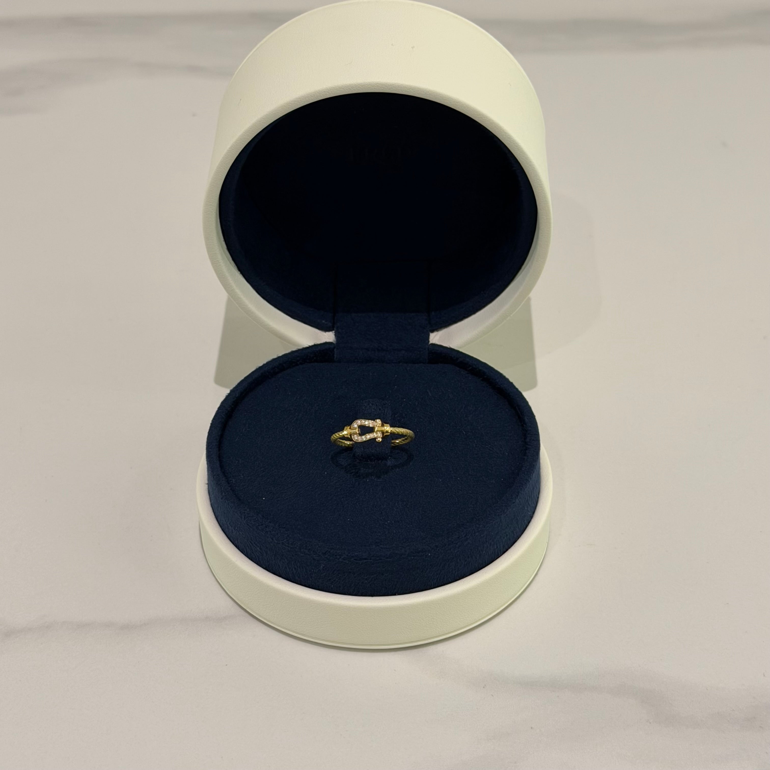 FRED FORCE 10 FULL DIAMOND 18K YELLOW GOLD CABLE RING