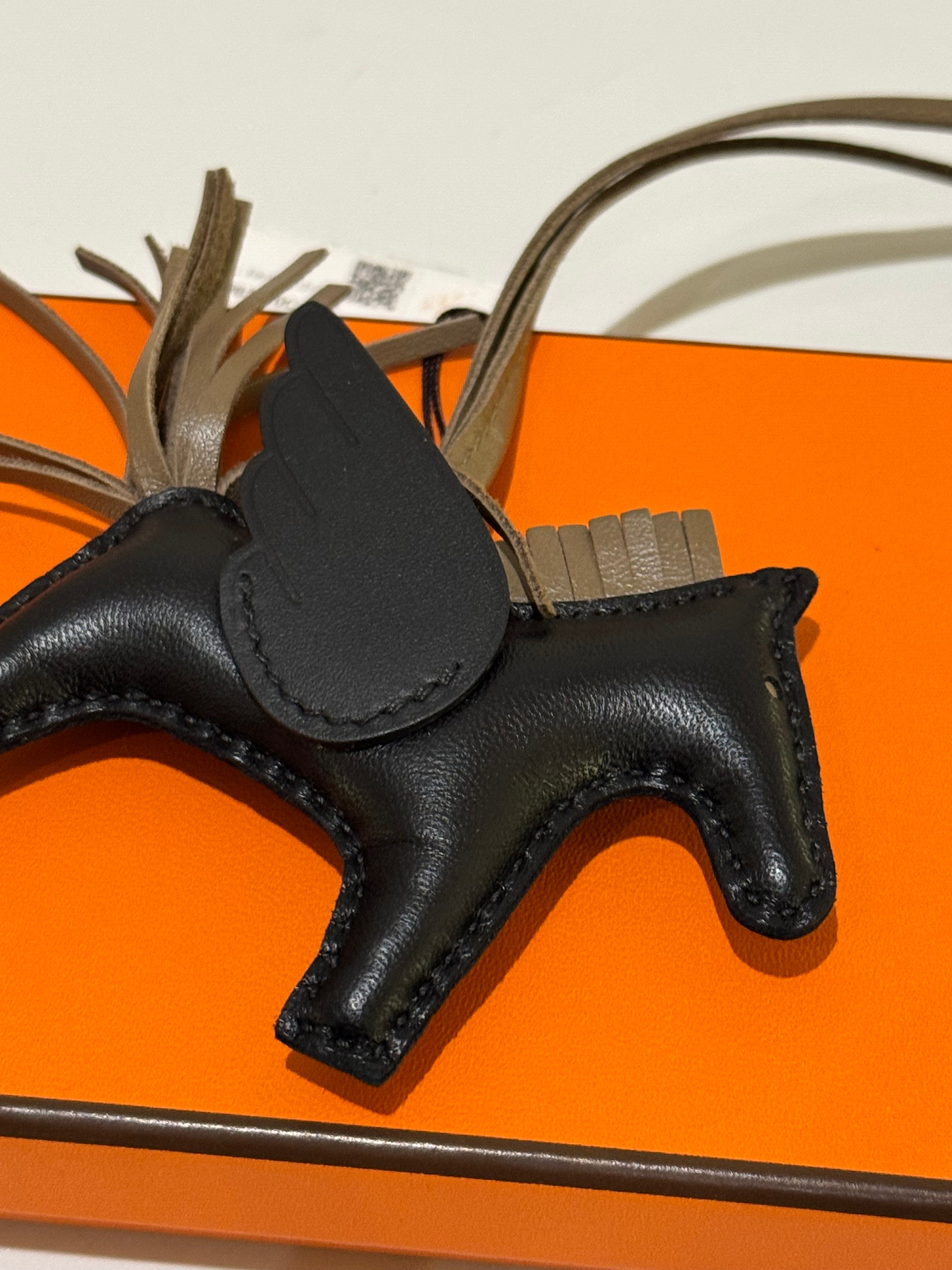 HERMES RODEO BAG CHARM BLACK & BROWN