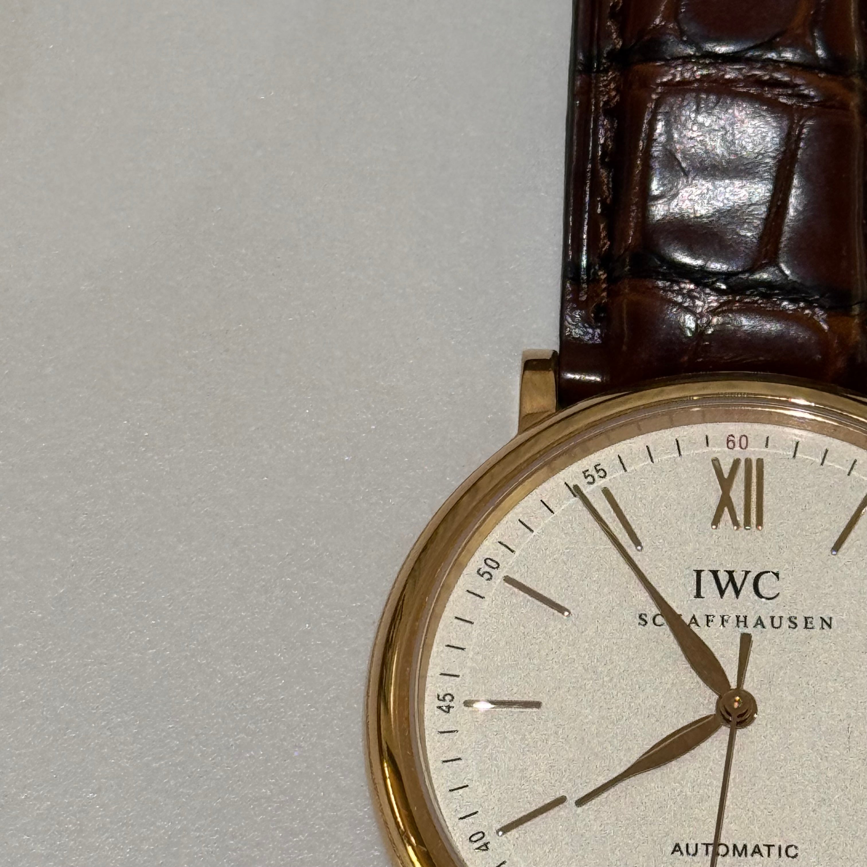 IWC PORTOFINO IW356504 18K ROSE GOLD CASE CROCODILE LEATHER STRAP