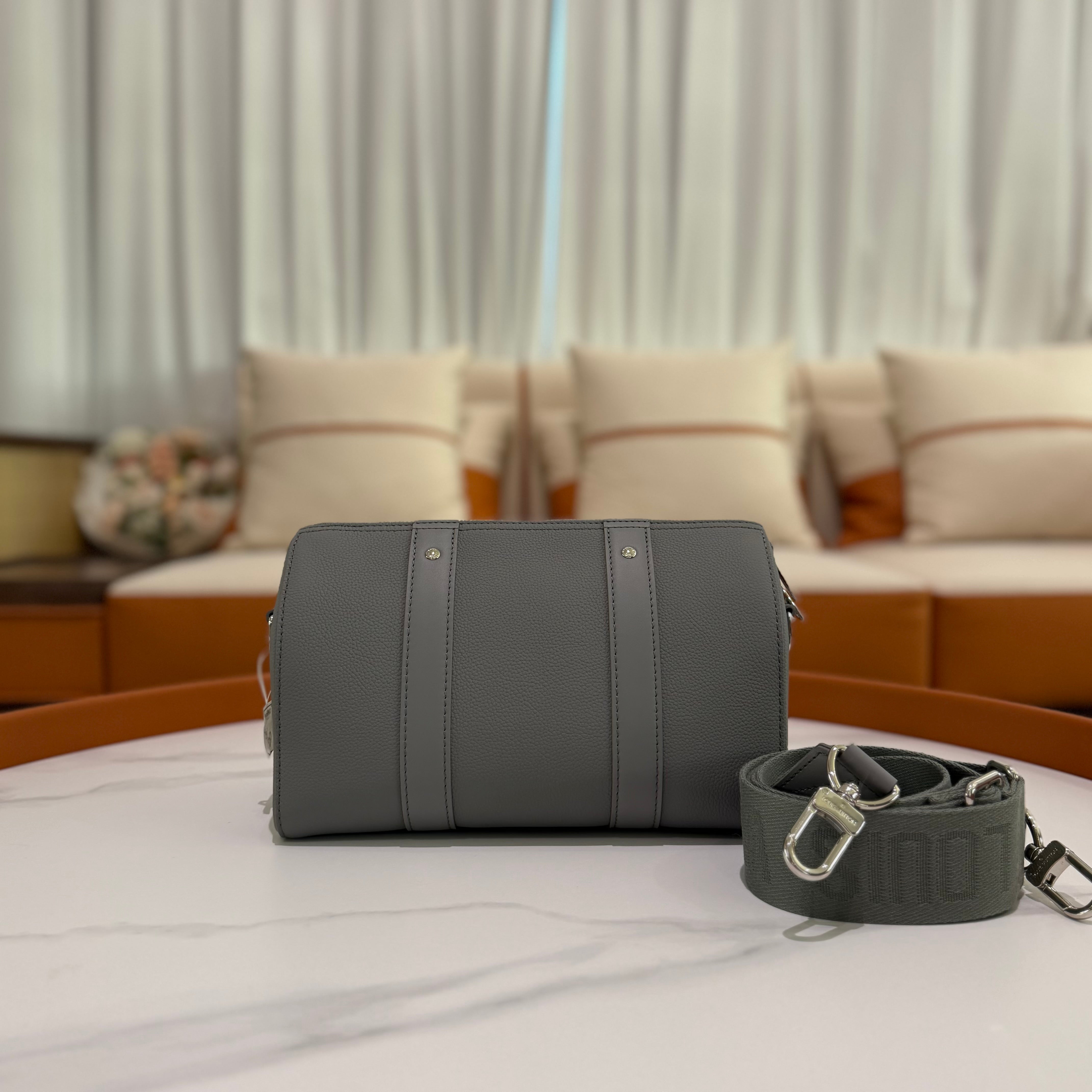 LOUIS VUITTON KEEPALL 27 CITY BAG GREY SHOULDER CROSSBODY BAG