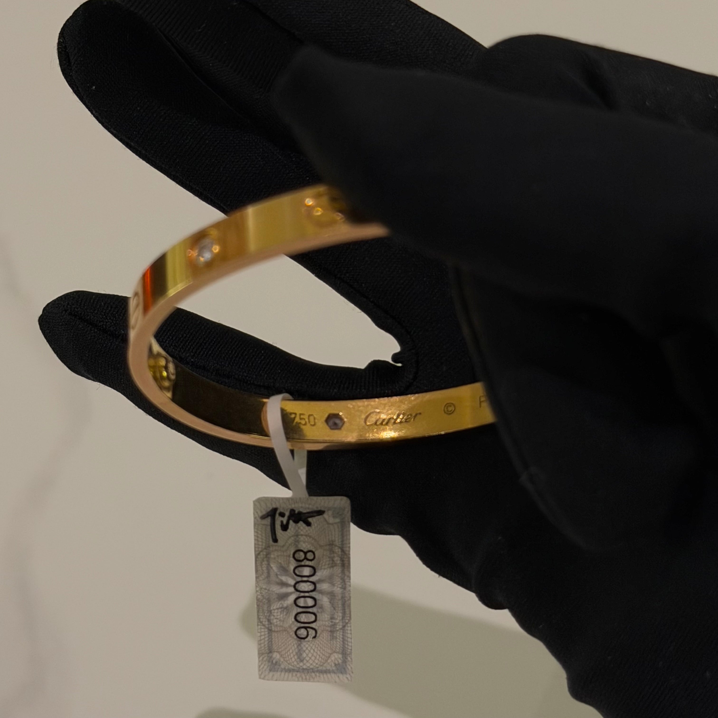 Cartier LOVE Classic Four-Diamond Bracelet Yellow Gold