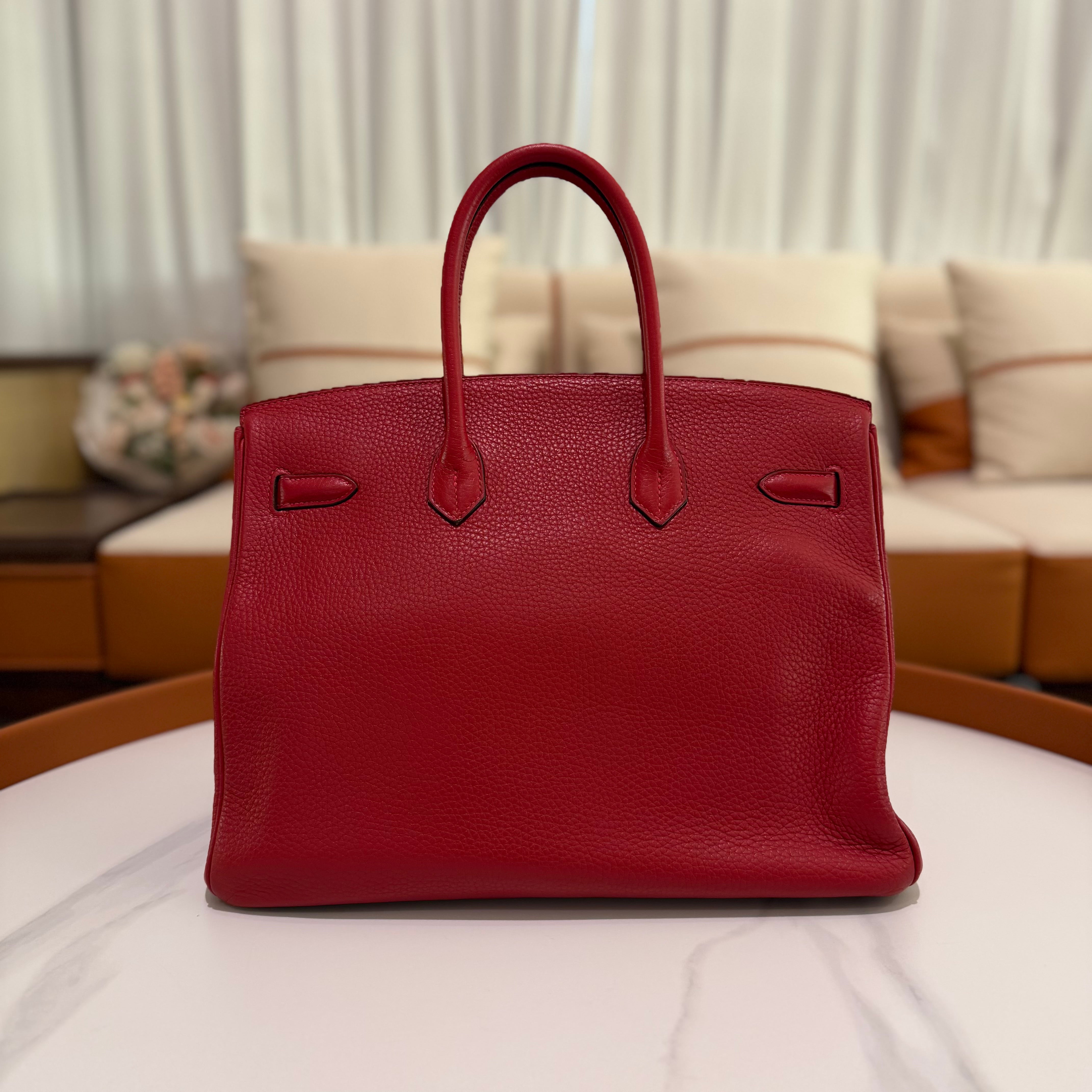 HERMÈS BIRKIN 35 ROUGE CASAQUE WITH GOLD HARDWARE