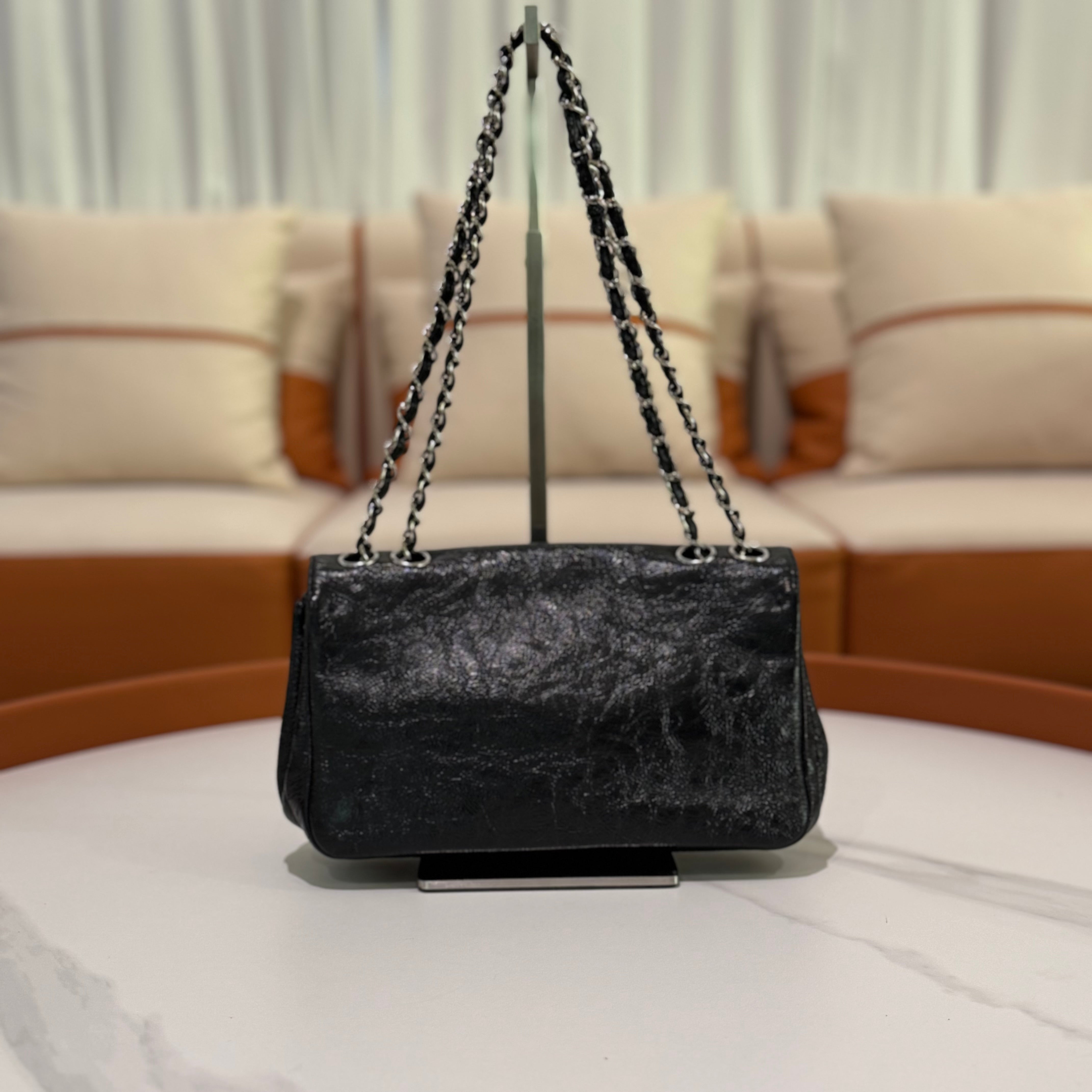 CHANEL CF OIL WAX LEATHER VINTAGE SHOULDER BAG