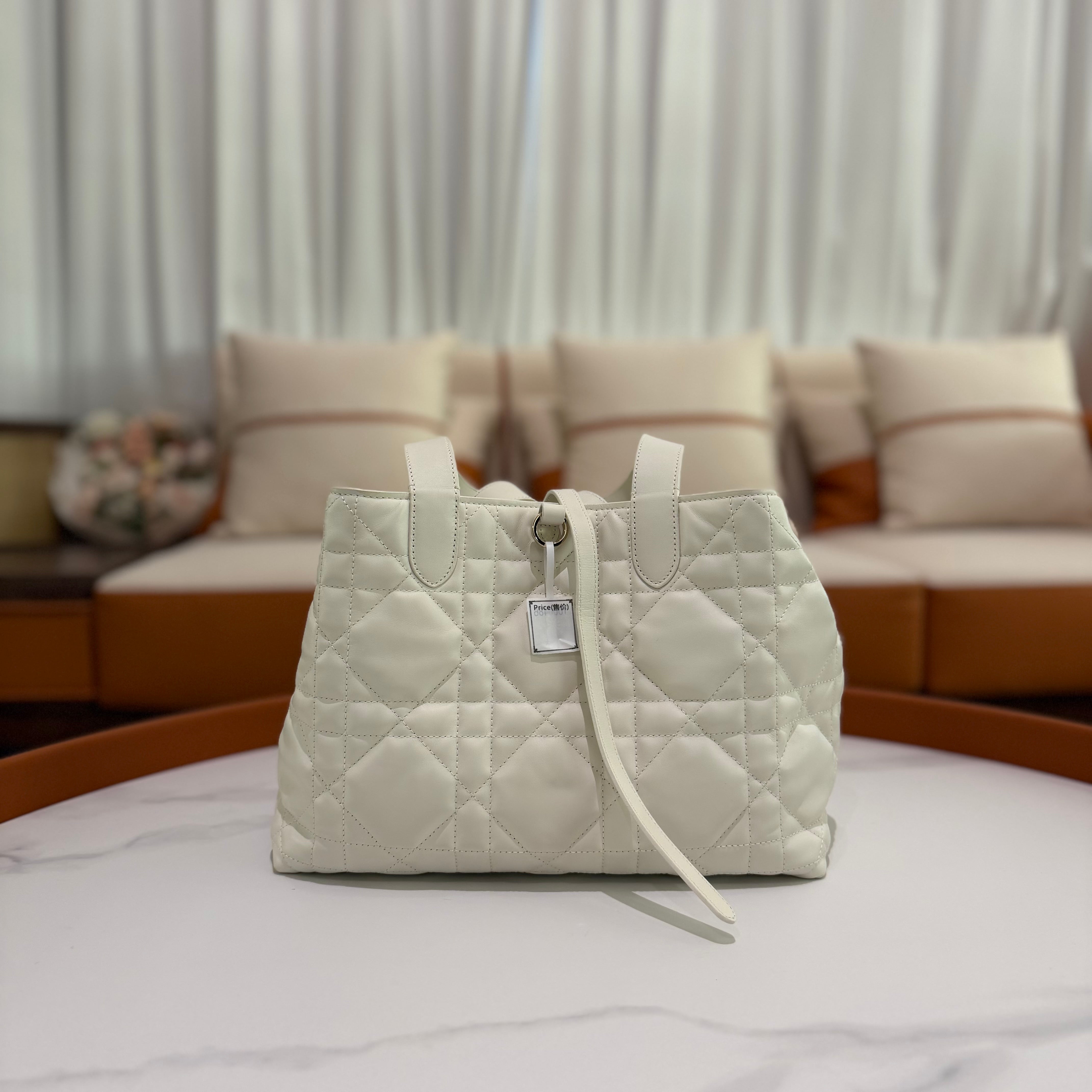 DIOR BOOK TOTE MEDIUM WHITE EMBROIDERED BAG