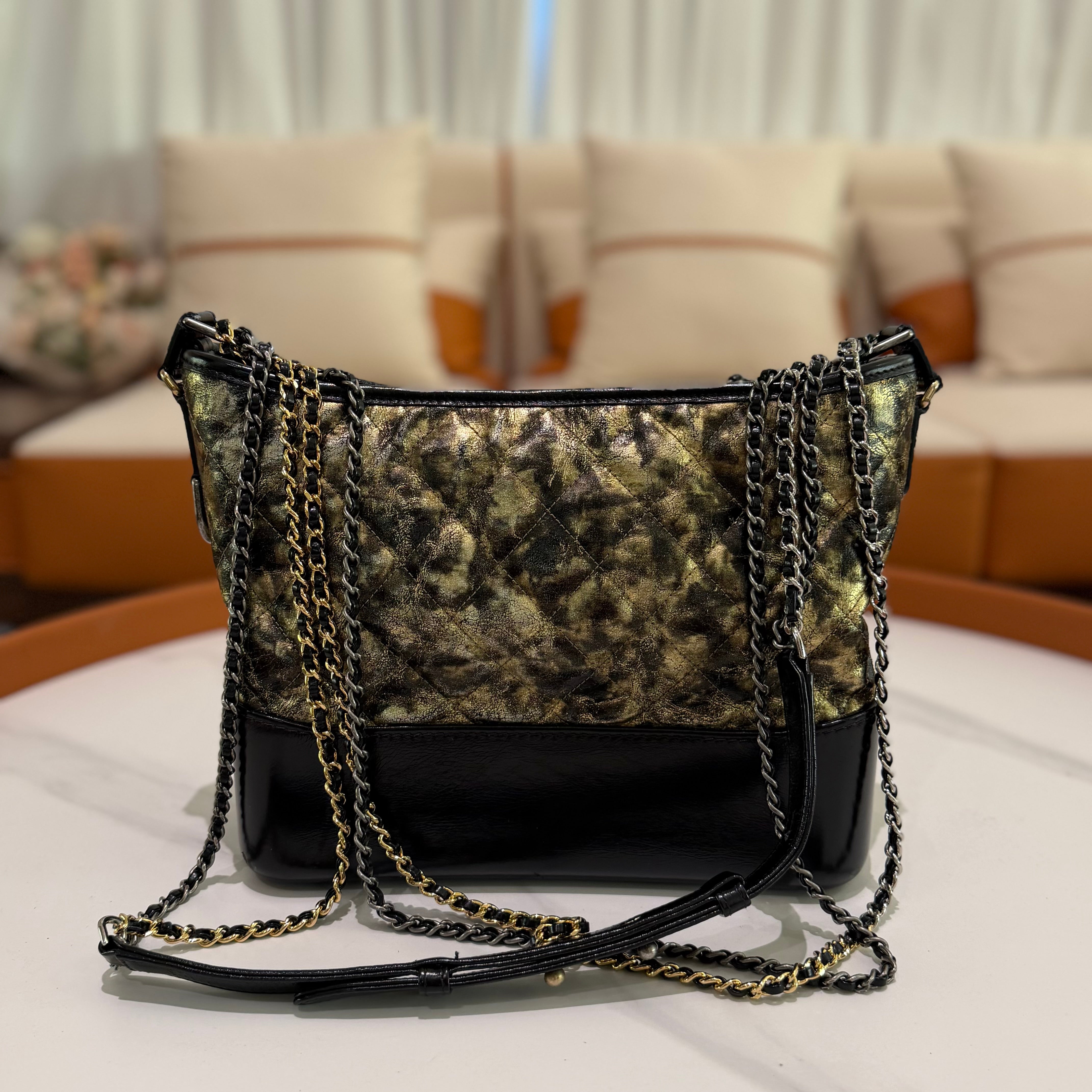 Chanel Gabrielle Black & Gold Runway “Egypt” Collection Hobo Bag (Large)