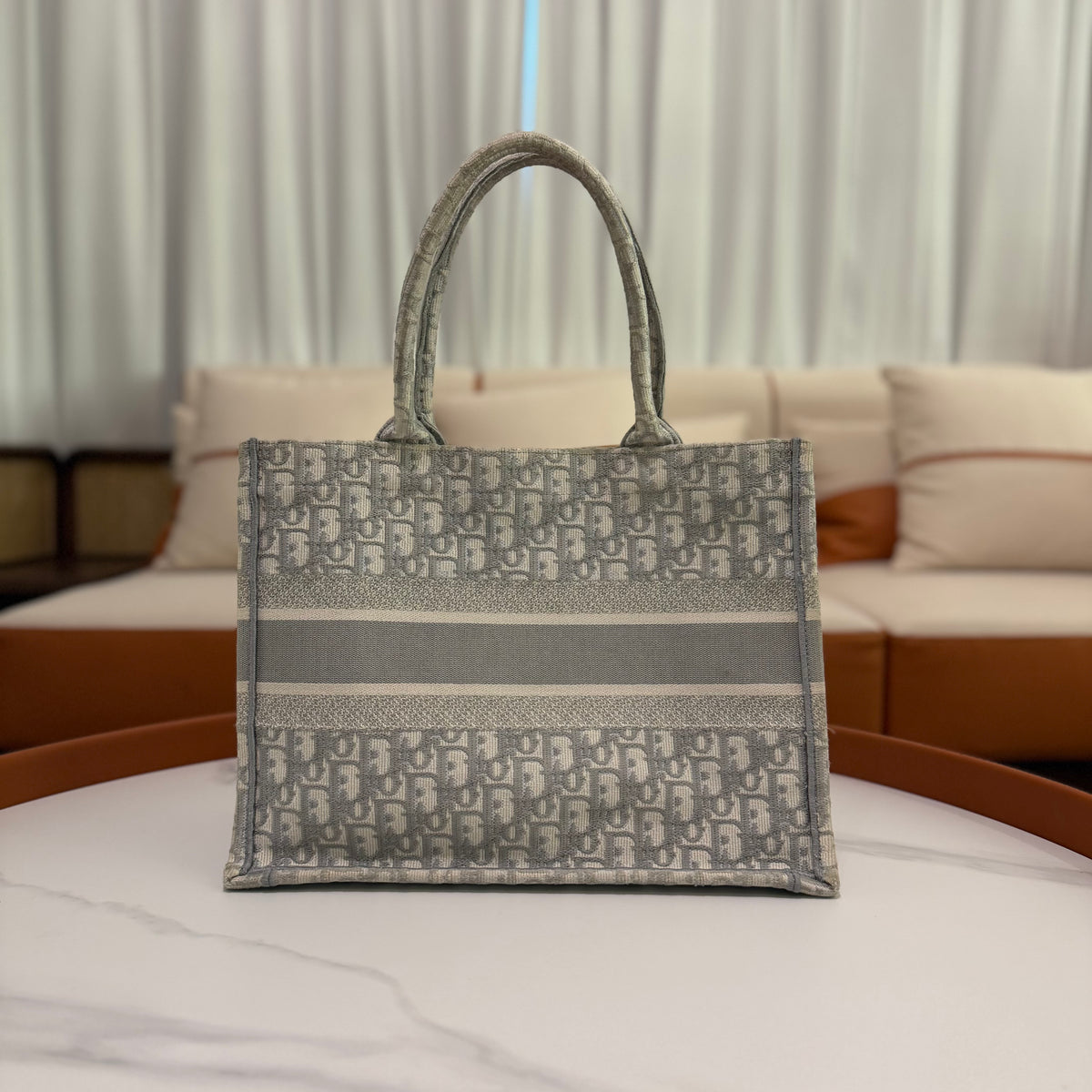 Dior Medium Book Tote Grey Oblique