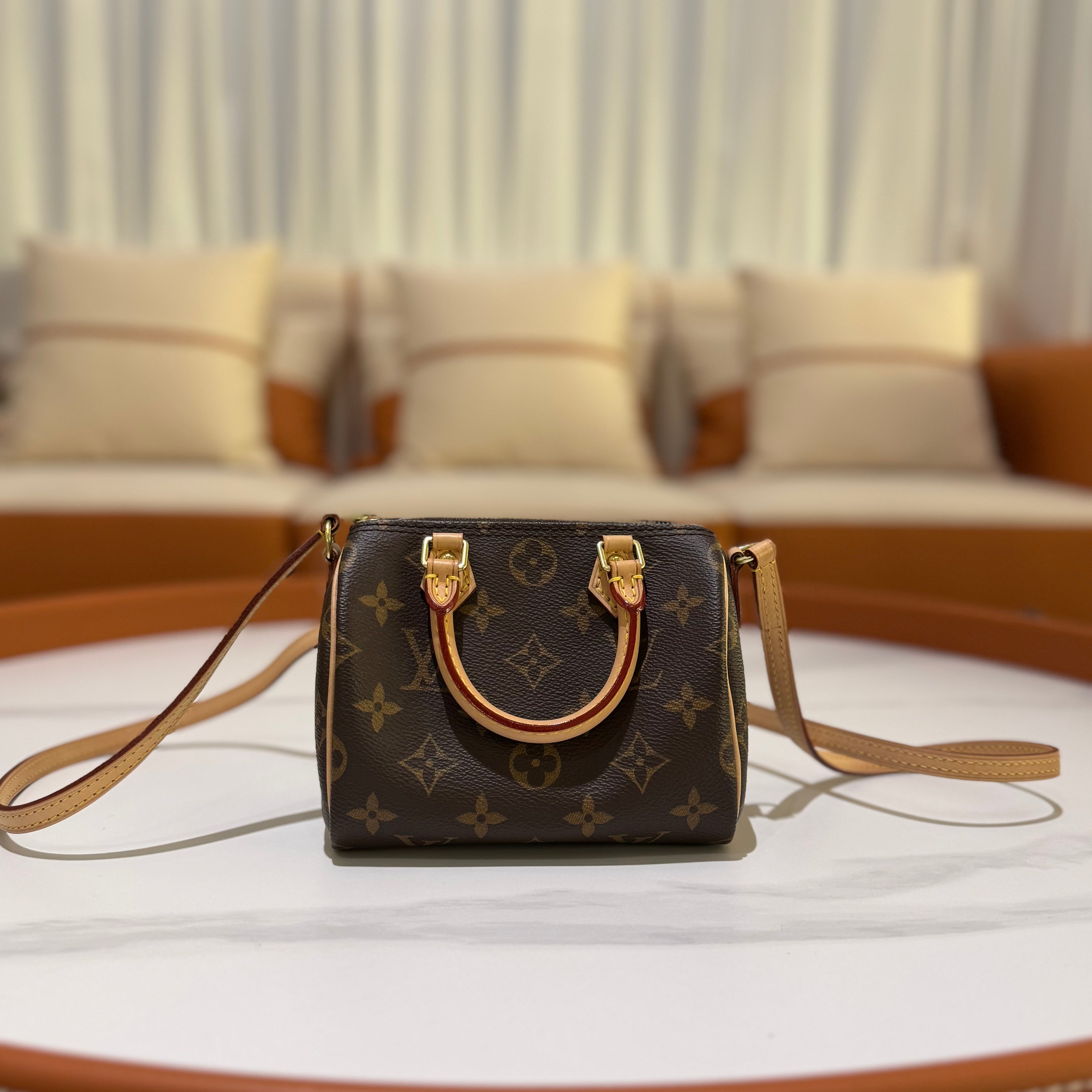 LOUIS VUITTON NANO SPEEDY CLASSIC MONOGRAM SHOULDER, CROSSBODY & HANDBAG
