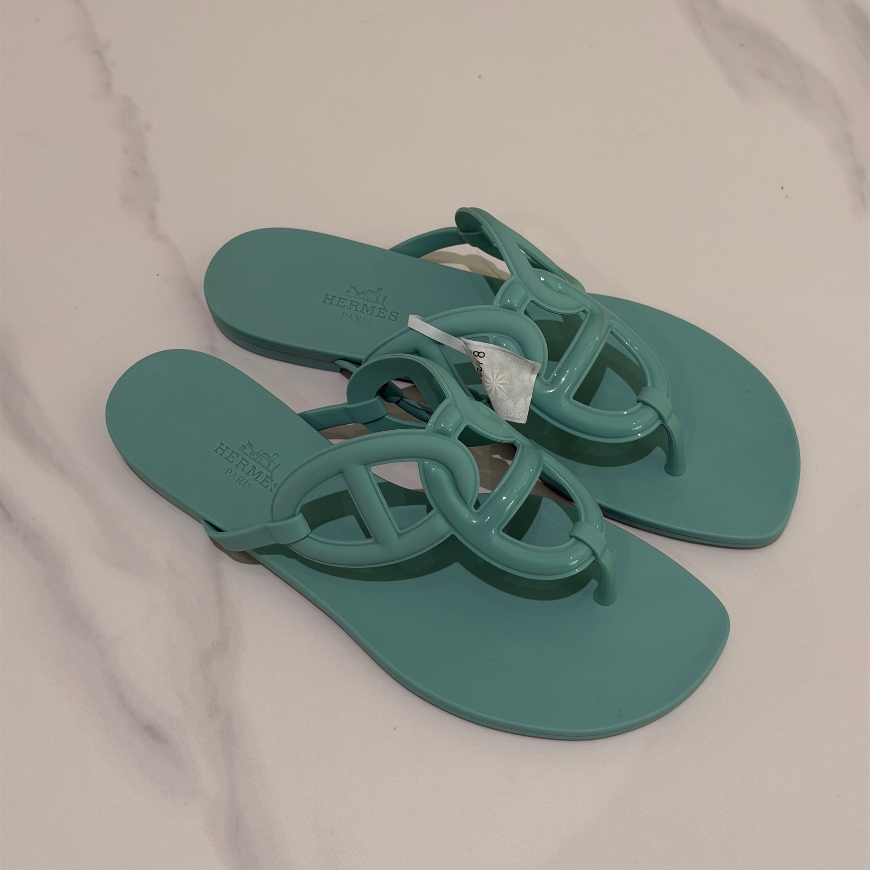 Hermes Egerie Sandals Light Blue