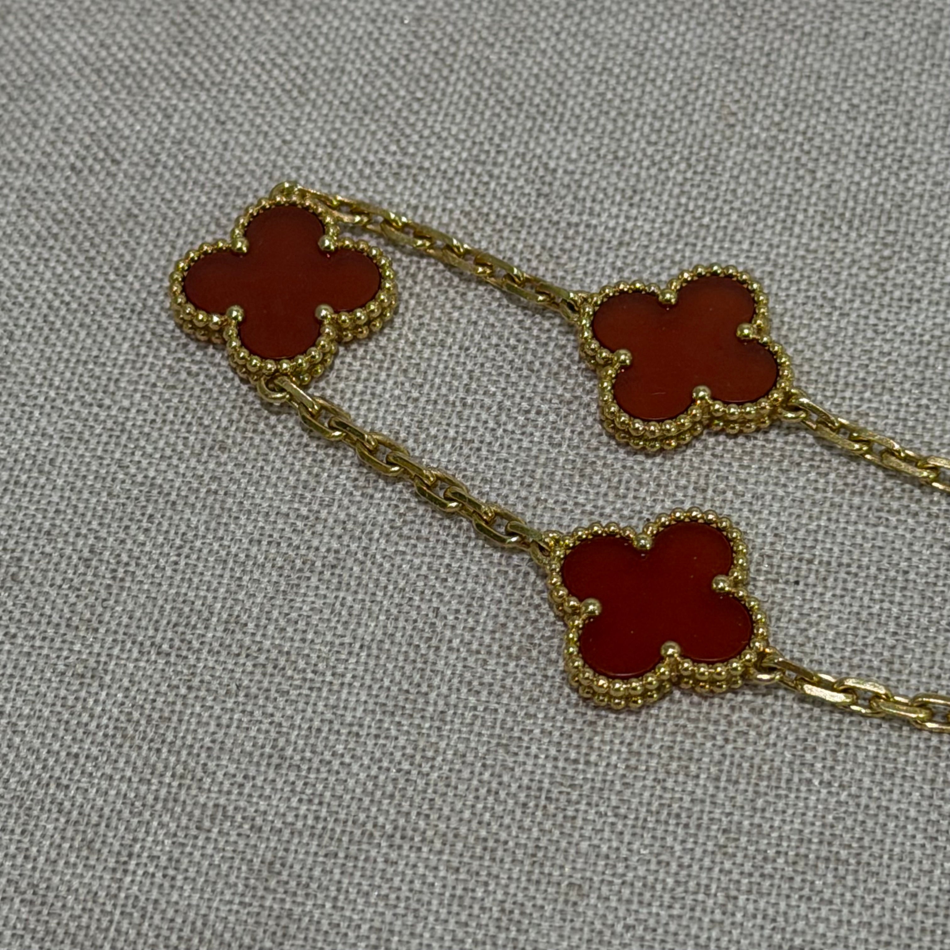 Van Cleef & Arpels Alhambra Five Motif Carnelian Bracelet