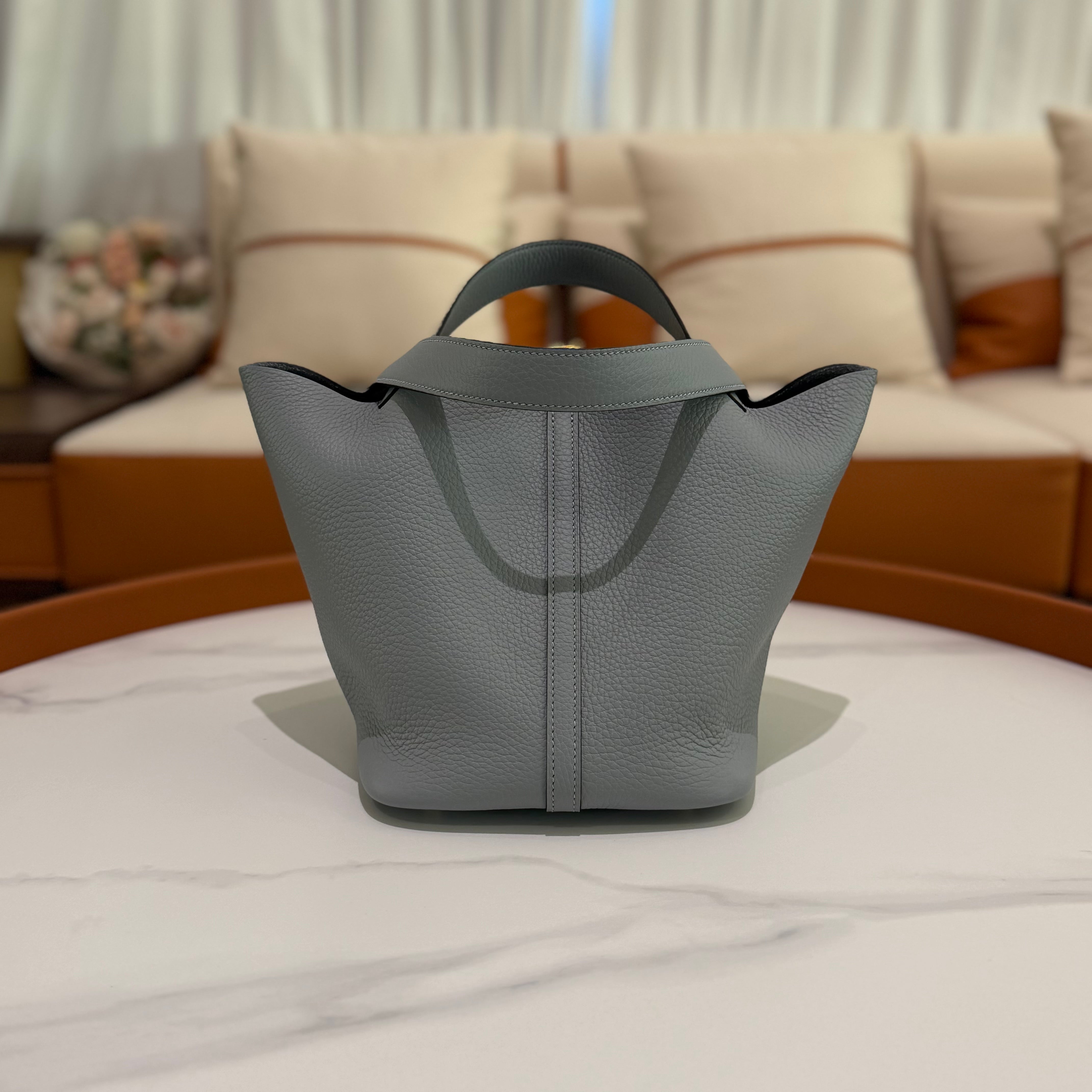 Hermes Picotin 22 Muette Grey with Gold Hardware (K Stamp)