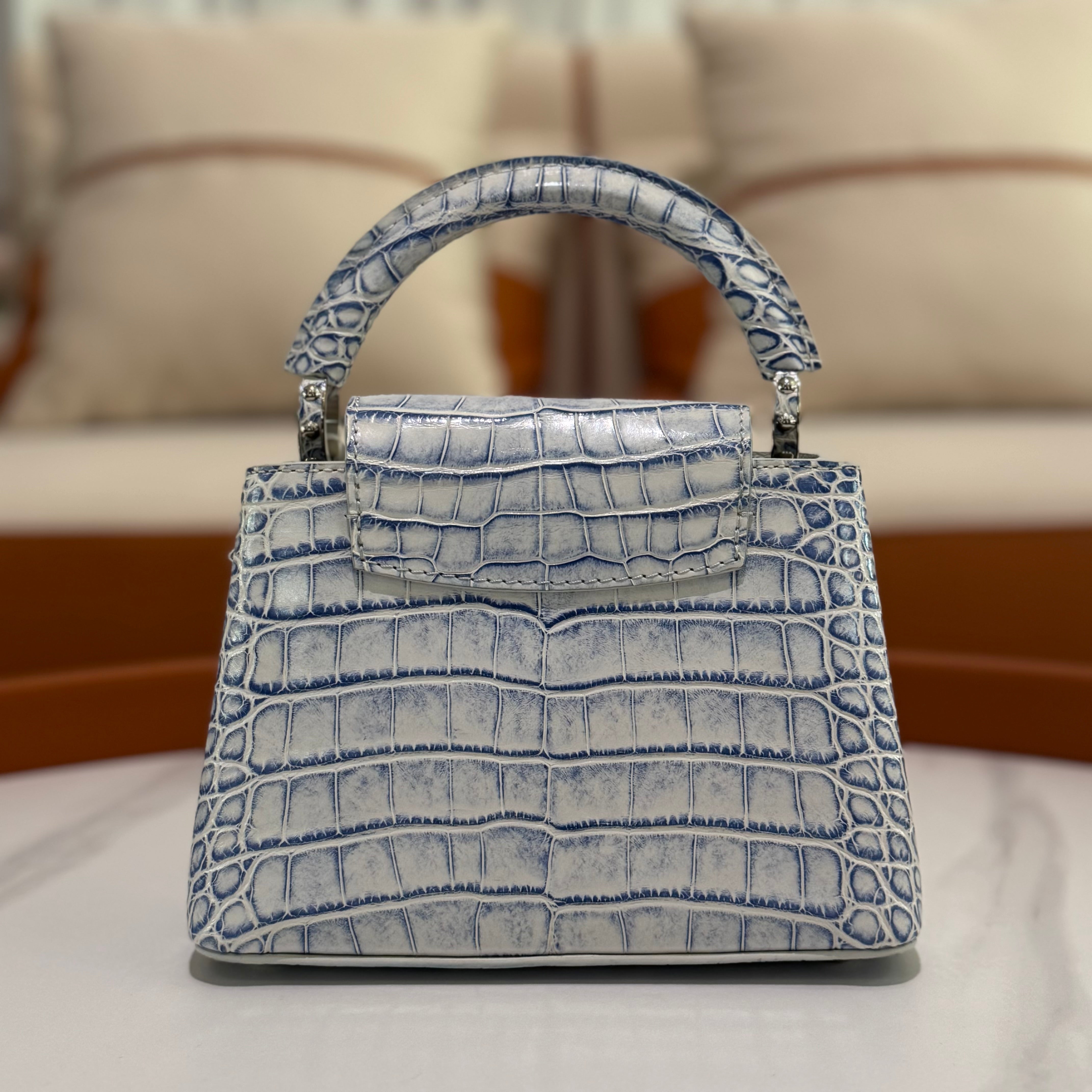 LOUIS VUITTON CAPUCINES MINI GRADIENT BLUE CROCODILE LEATHER