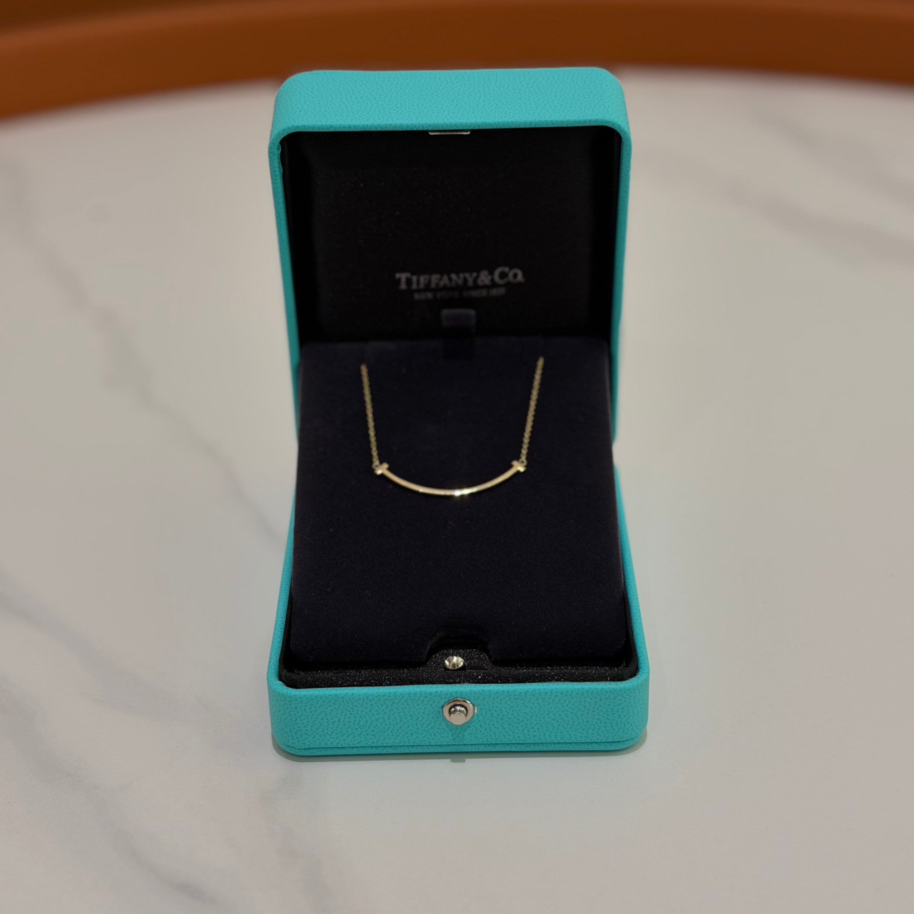 Tiffany & Co. T Smile Small Yellow Gold Necklace
