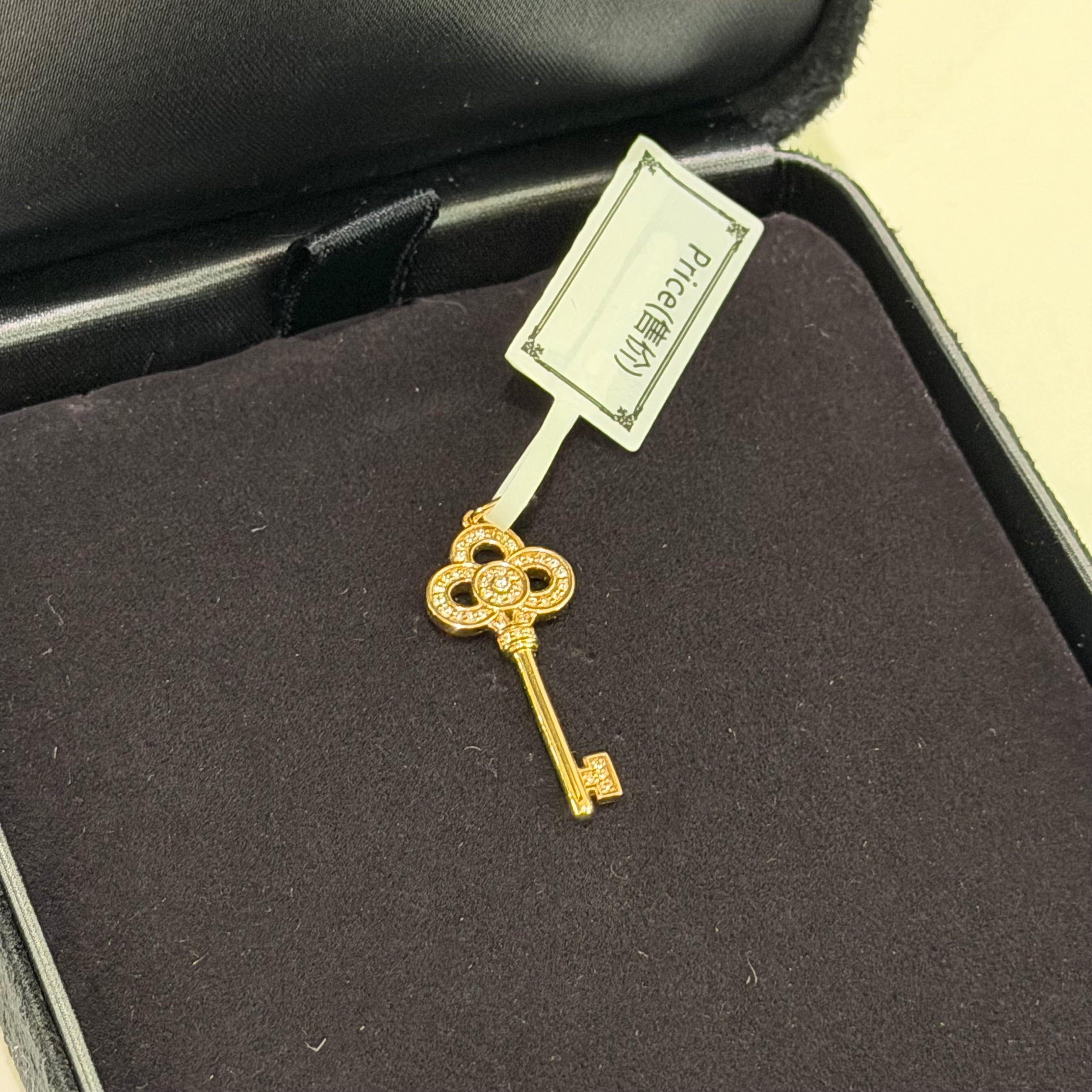 TIFFANY & CO. KEYS CROWN PENDANT SMALL MODEL 18K ROSE GOLD WITH DIAMONDS