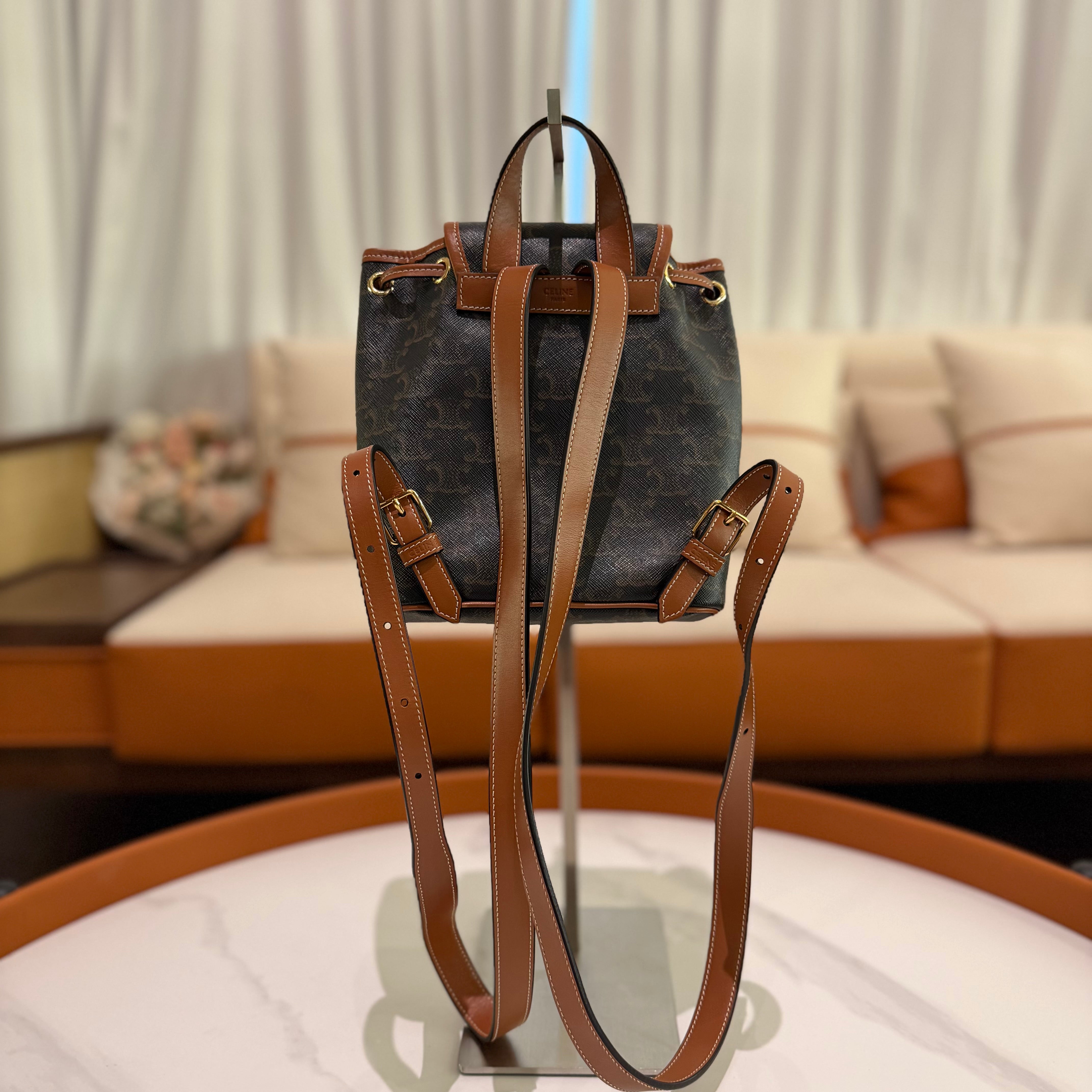 Celine Folco Triomphe Monogram Backpack