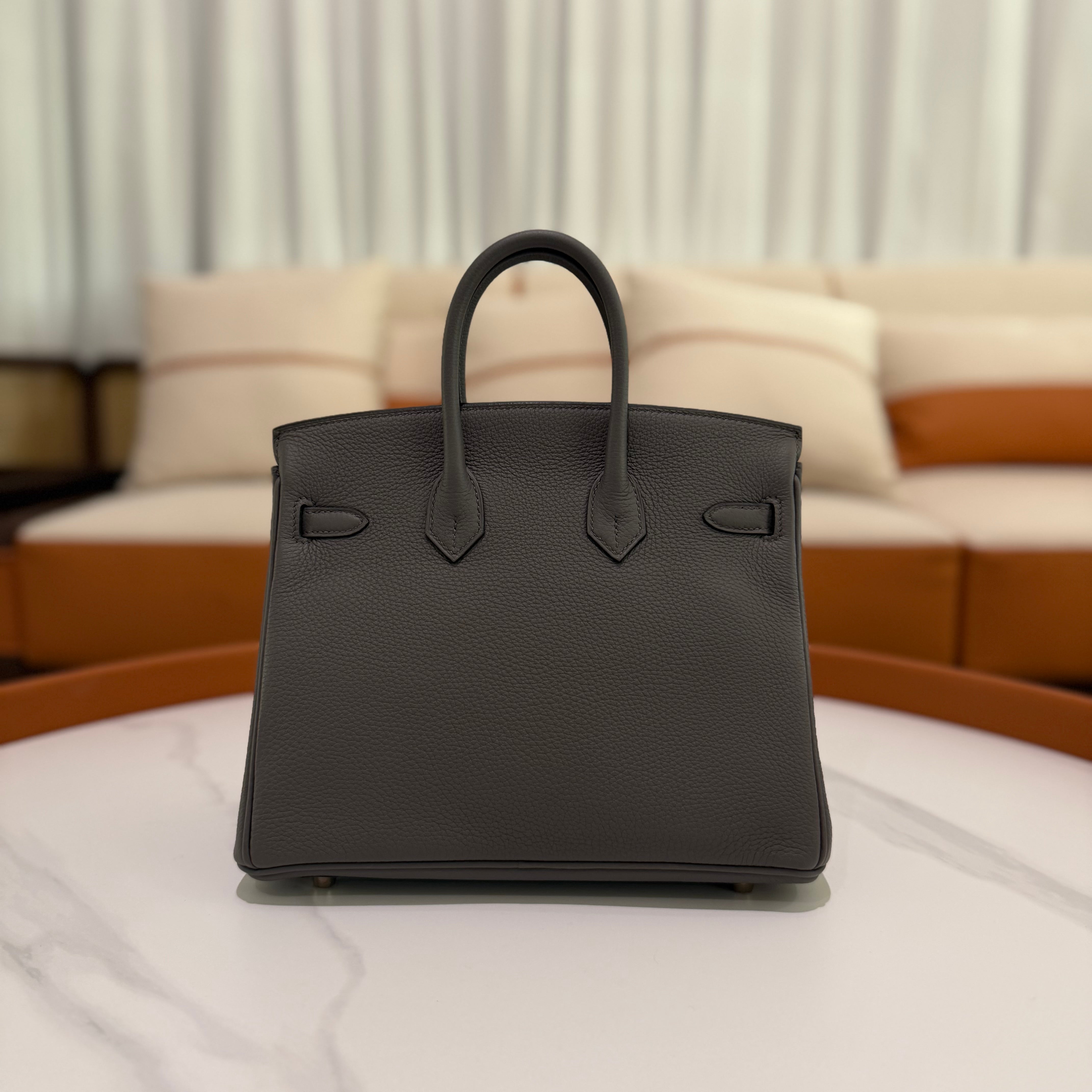 Hermes Birkin 25 Gris Etain with Gold Hardware (Stamp Y)