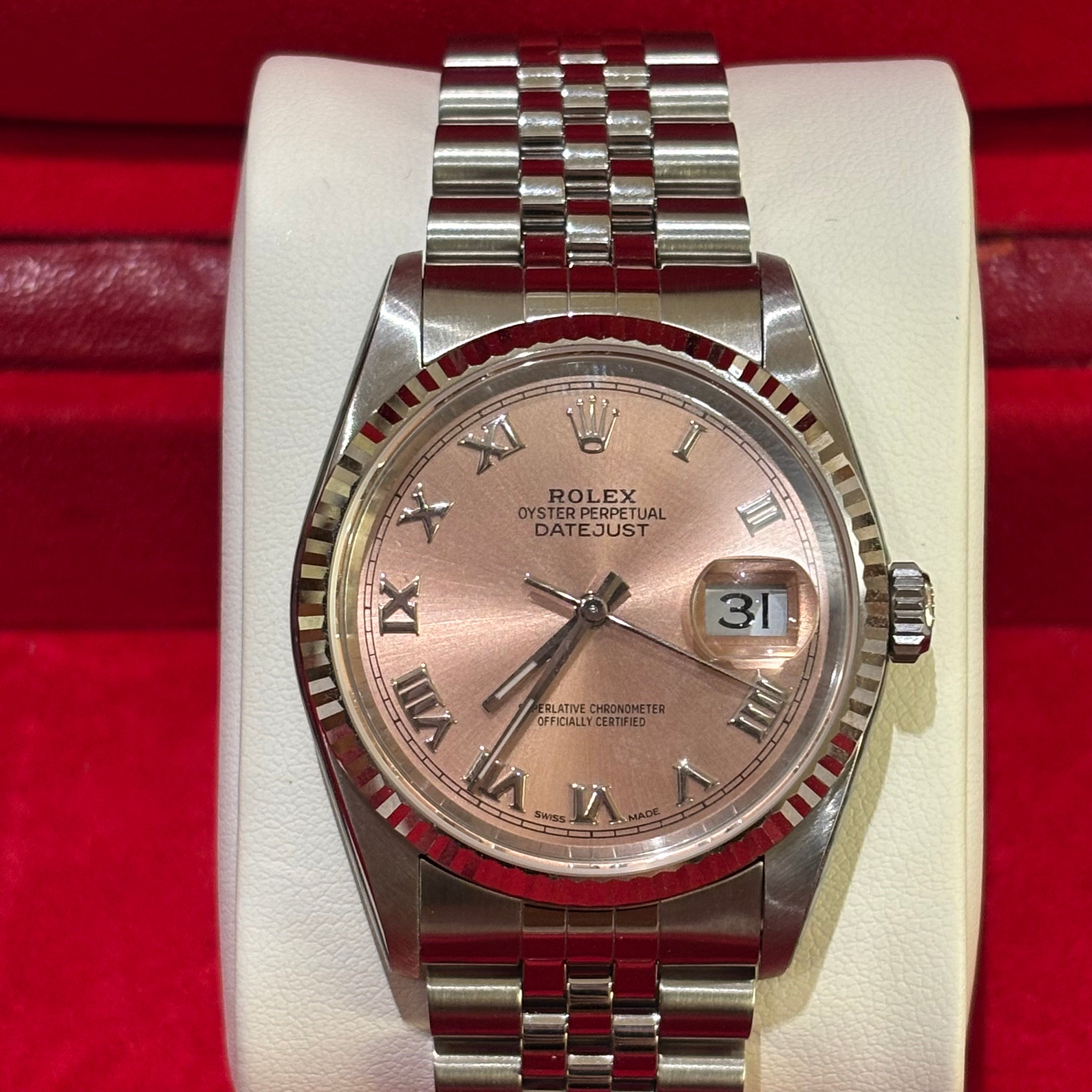 ROLEX OYSTER PERPETUAL DATEJUST 16234 PINK DIAL VINTAGE