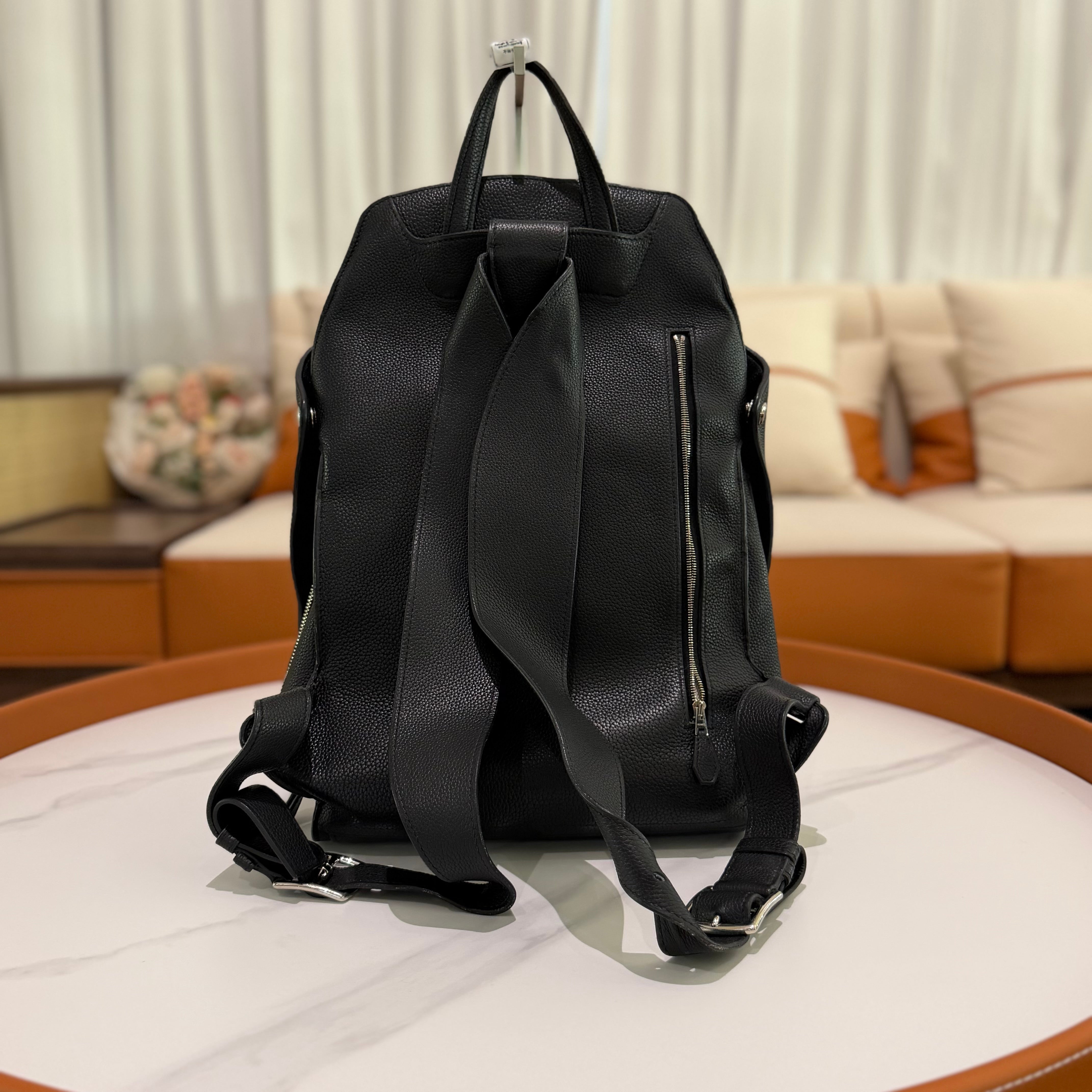 HERMÈS CITYBACK BLACK WITH SILVER HARDWARE BACKPACK