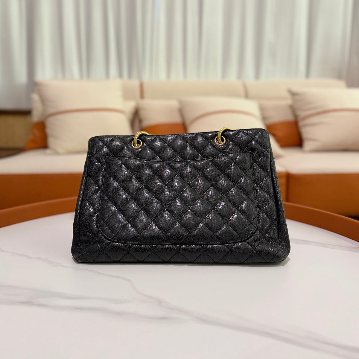 Chanel GST Grand Shopping Tote Black Caviar Leather with Gold Hardware