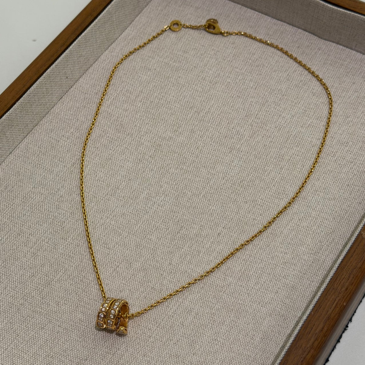 Bvlgari Serpenti Viper Full Diamond Necklace 18K Rose Gold