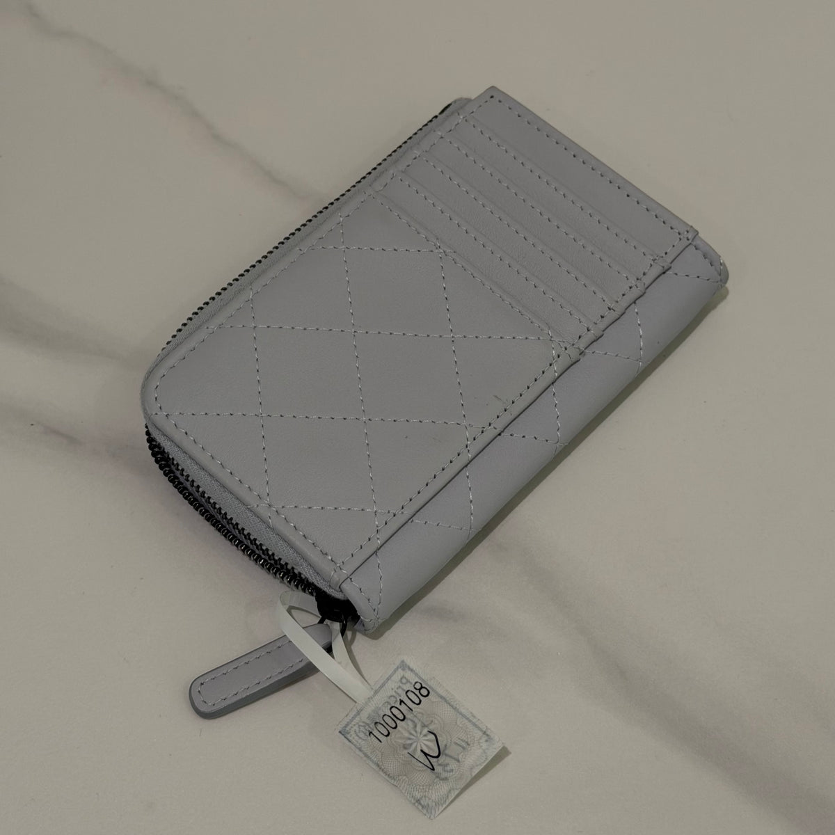 Chanel Grey Zipped Card Holder | COLLINS RAIN