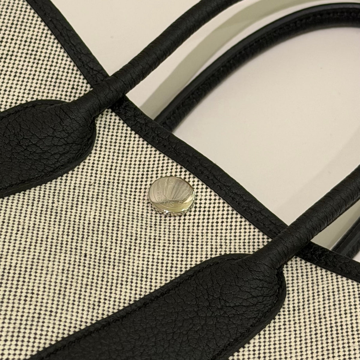 Hermes Mini Garden Party Black Canvas and Leather