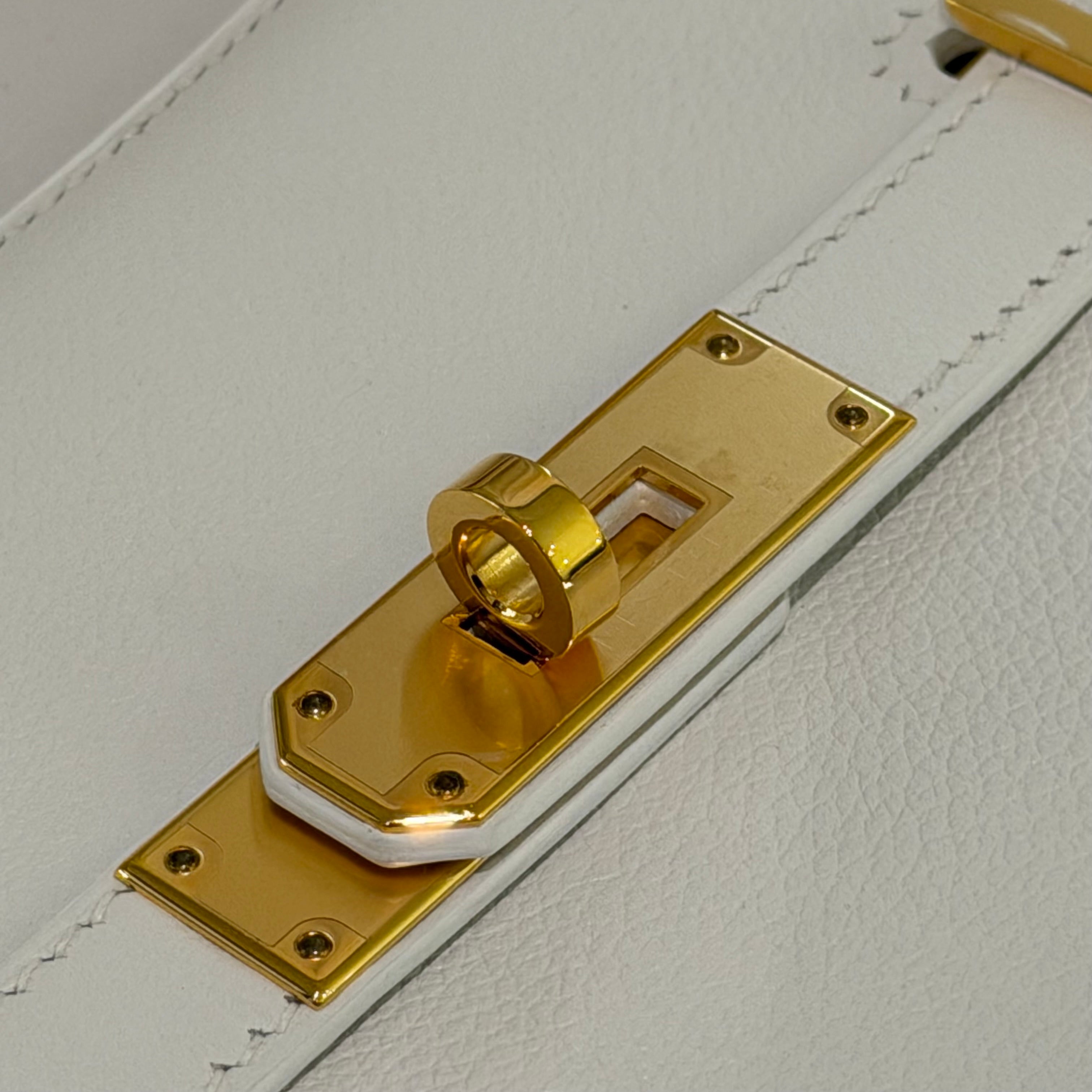 Hermes Jypsiere Mini White with Gold Hardware (W Stamp)