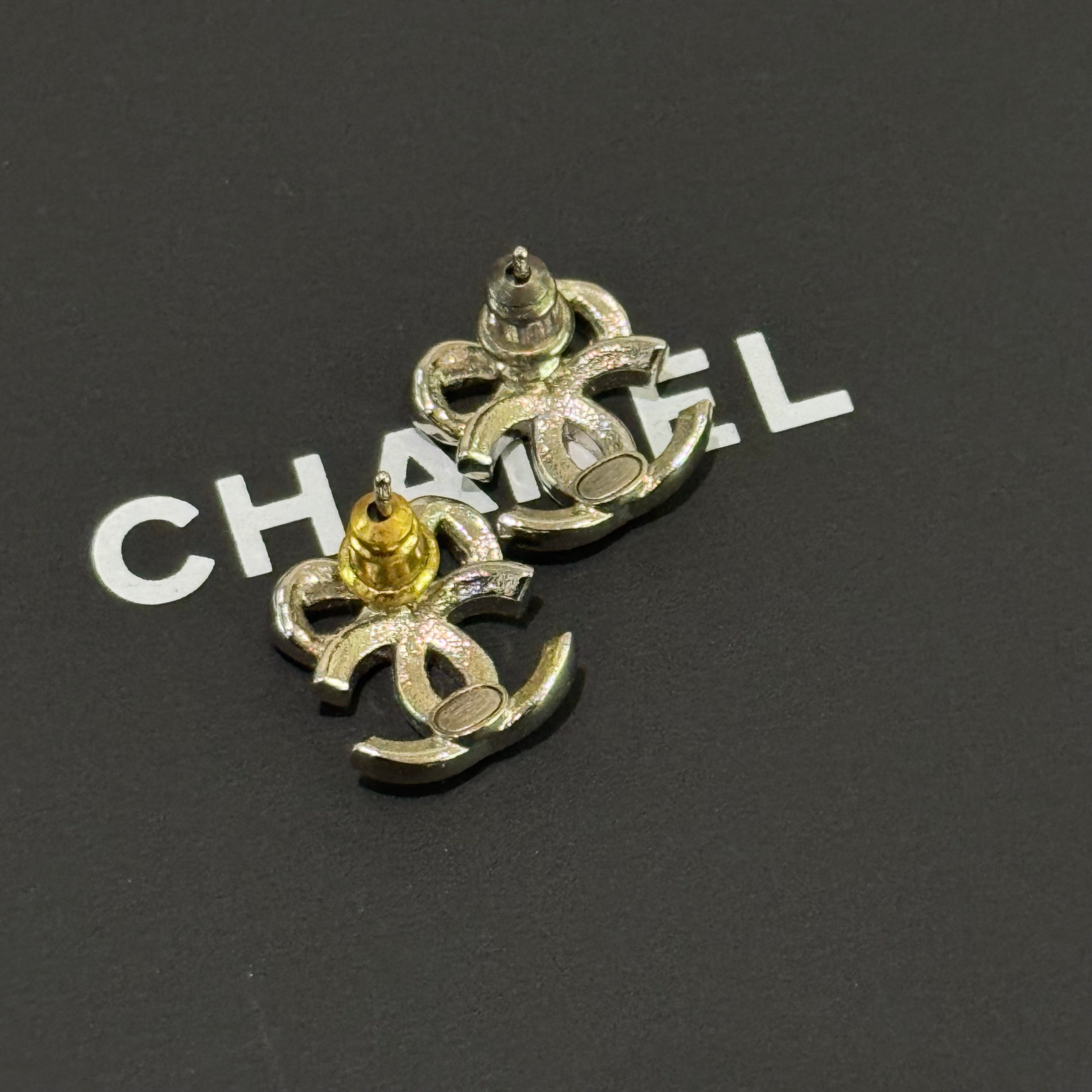 CHANEL CRYSTAL BOW EARRINGS