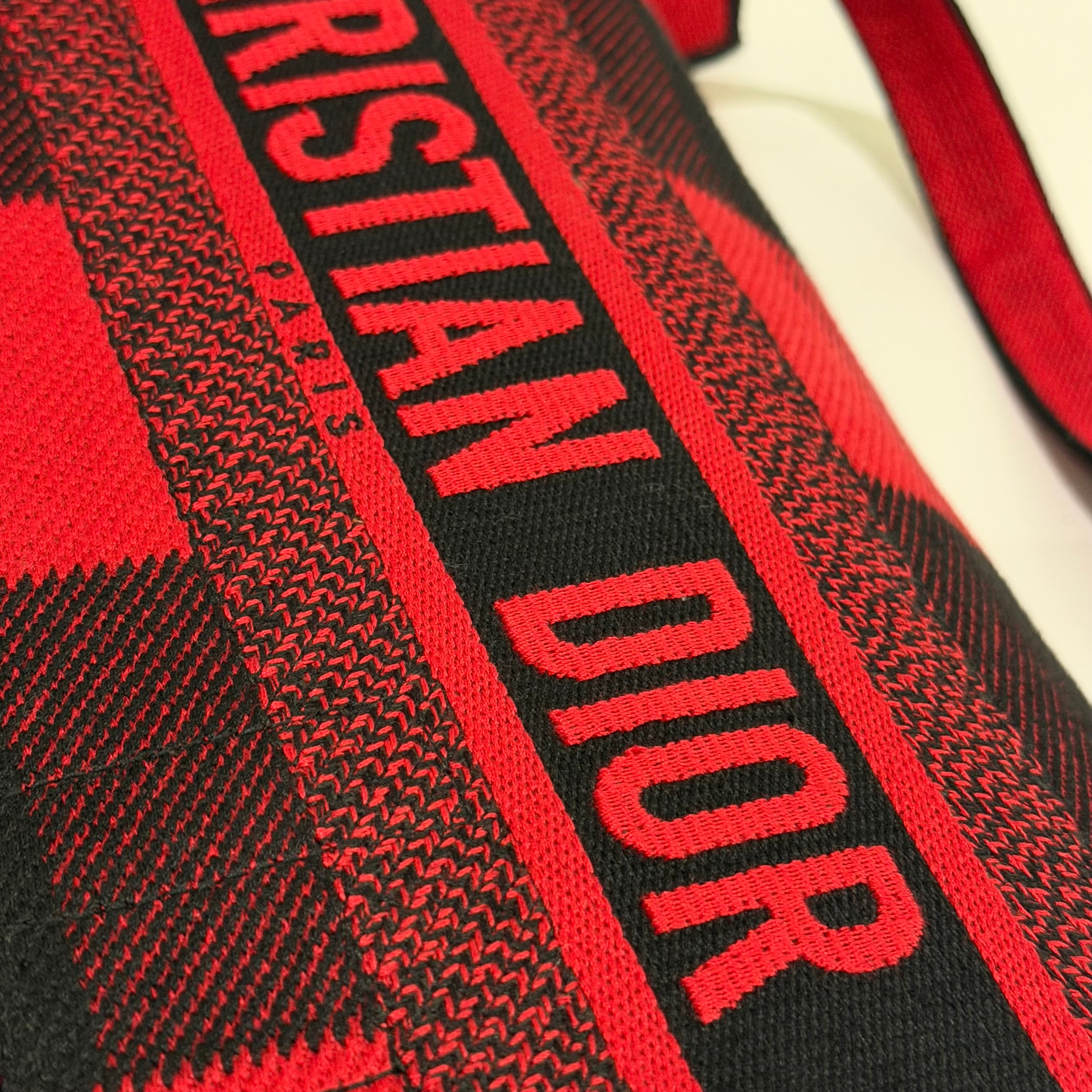 Dior Red & Black Striped Canvas Messenger Bag (Medium)