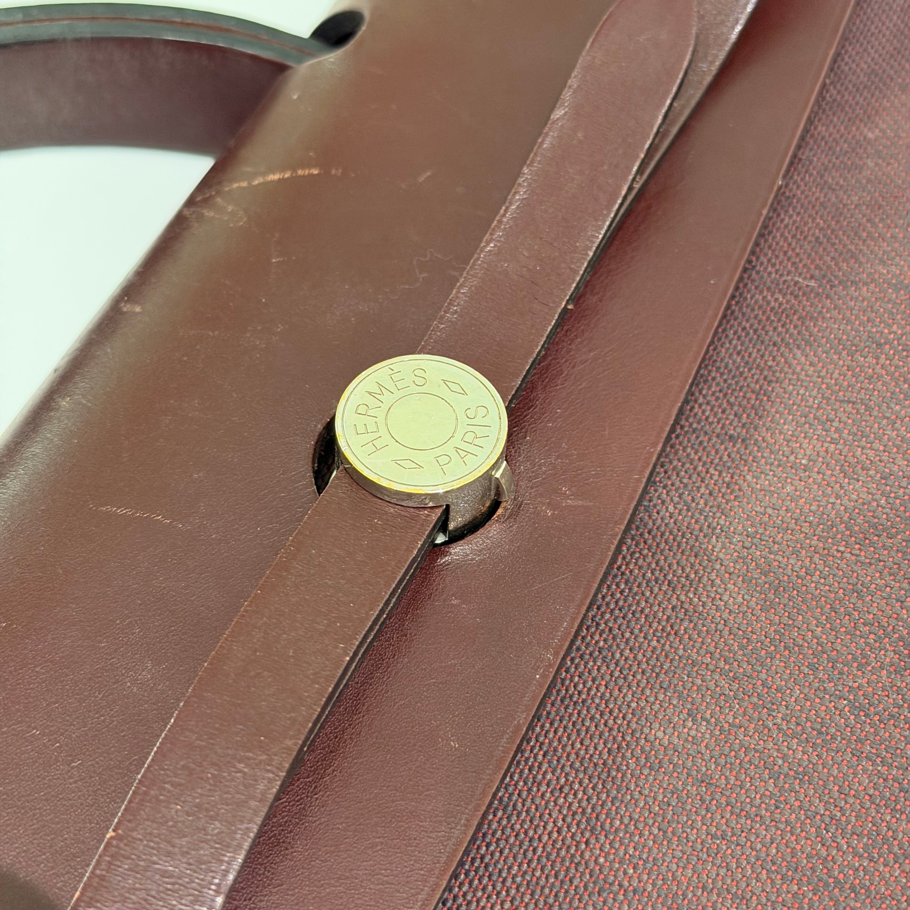 Hermes Herbag 39 Burgundy with Silver Hardware