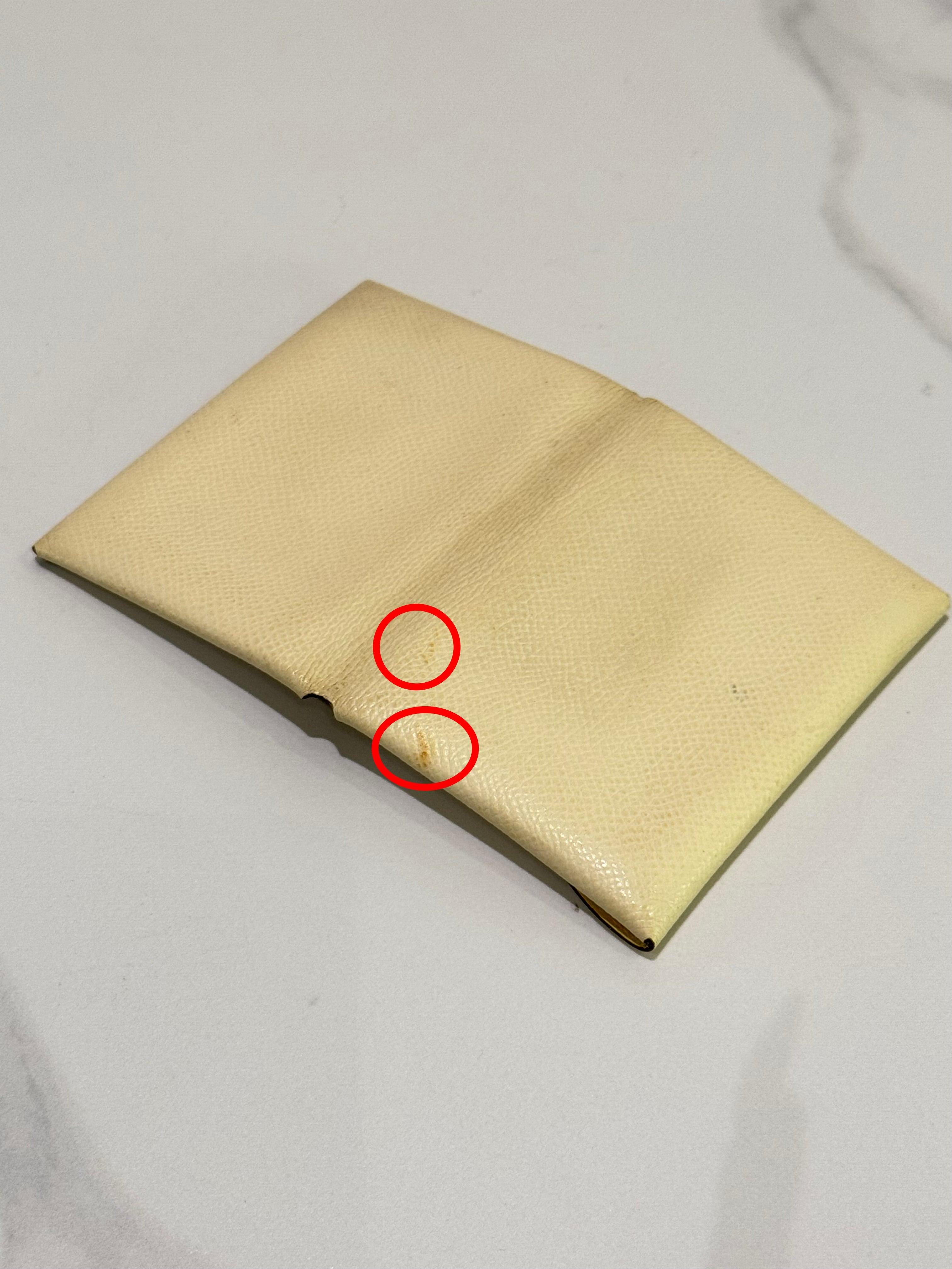 HERMÈS CALVI DUO CARD HOLDER Epsom Calfskin with Silver-tone Hardware (U Stamp)
