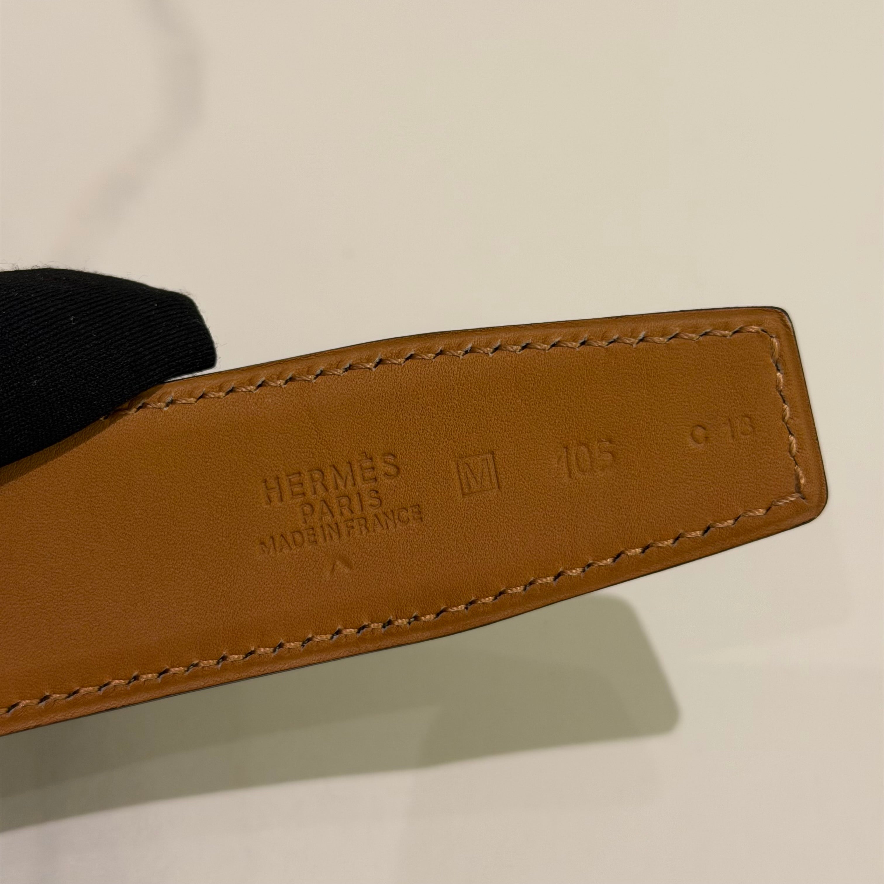 Hermes Crocodile Leather Belt Olive Green (Stamp M)