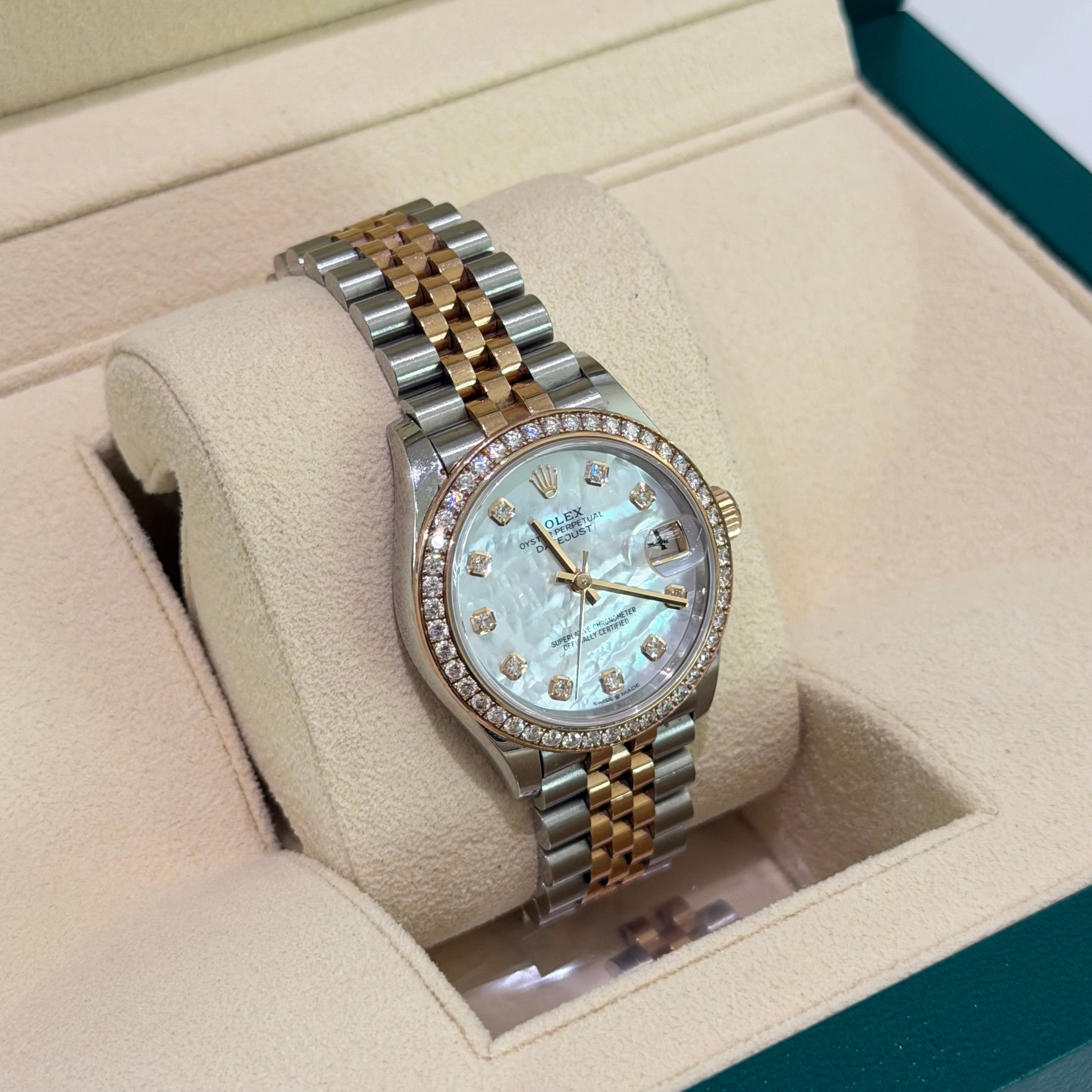 Rolex Datejust Lady 278381RBR Mother-of-Pearl Dial with Diamond Bezel & Diamond Hour Markers