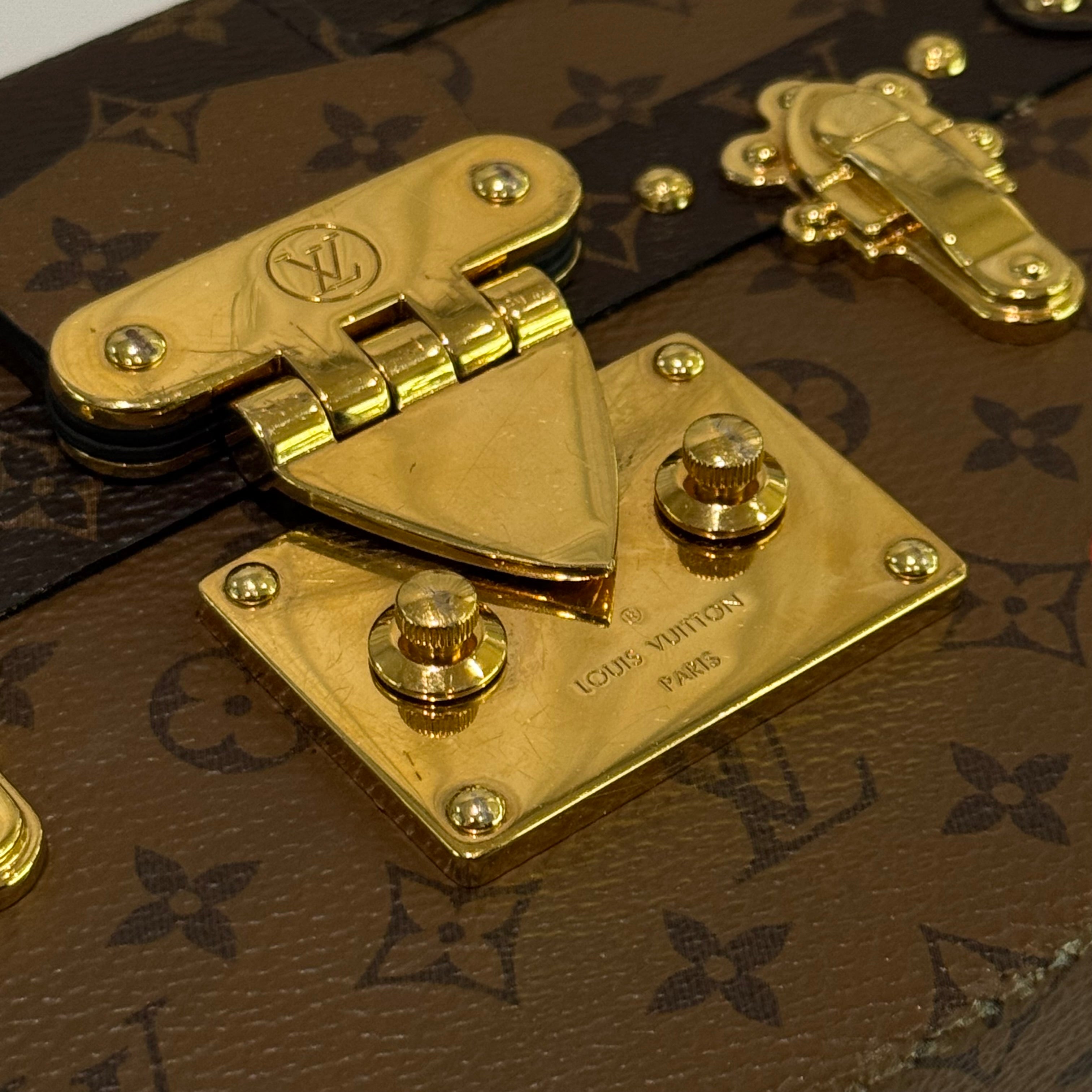 LOUIS VUITTON PETITE MALLE TRUNK CROSSBODY CLUTCH BAG