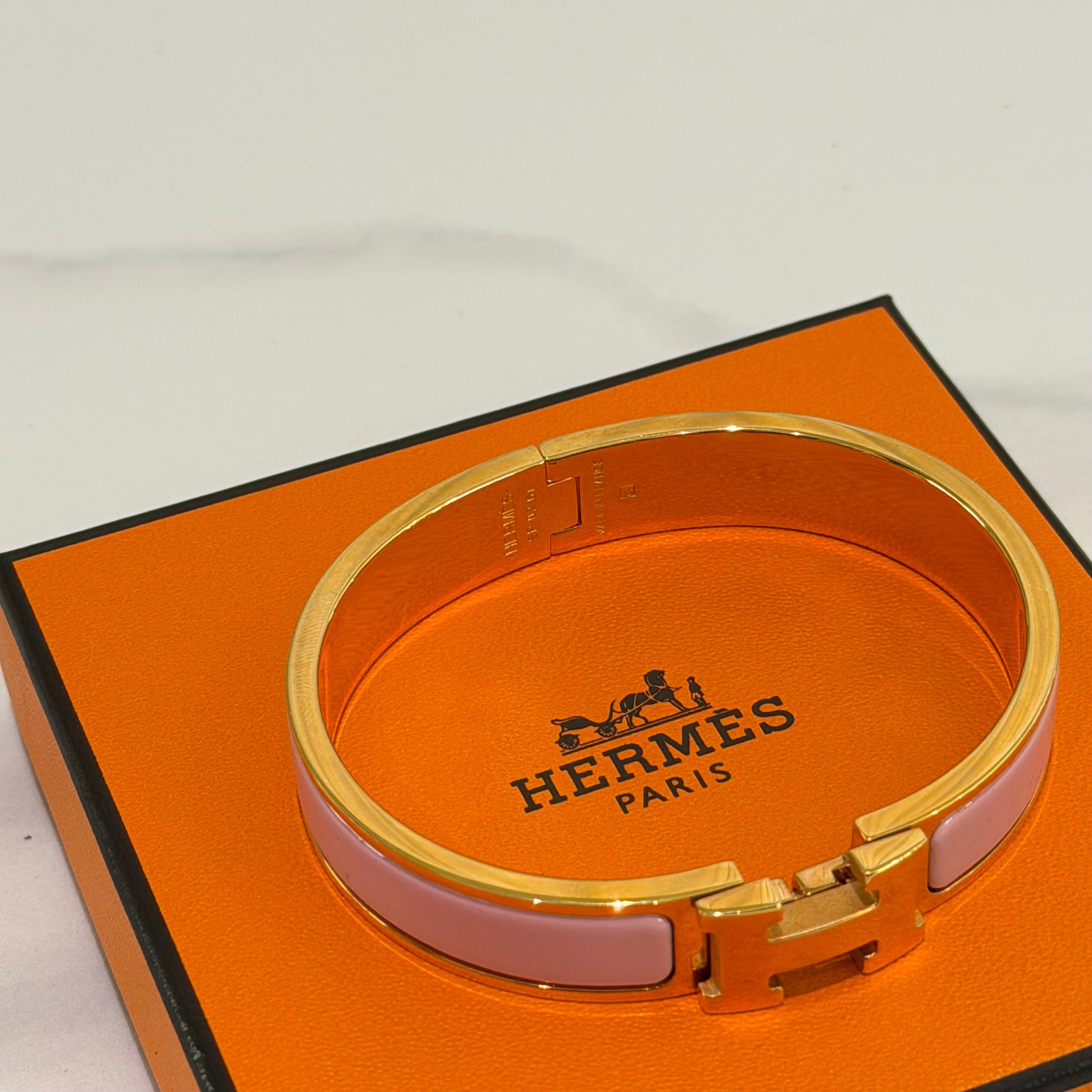 Hermes Clic HH Bracelet Pink with Gold Hardware