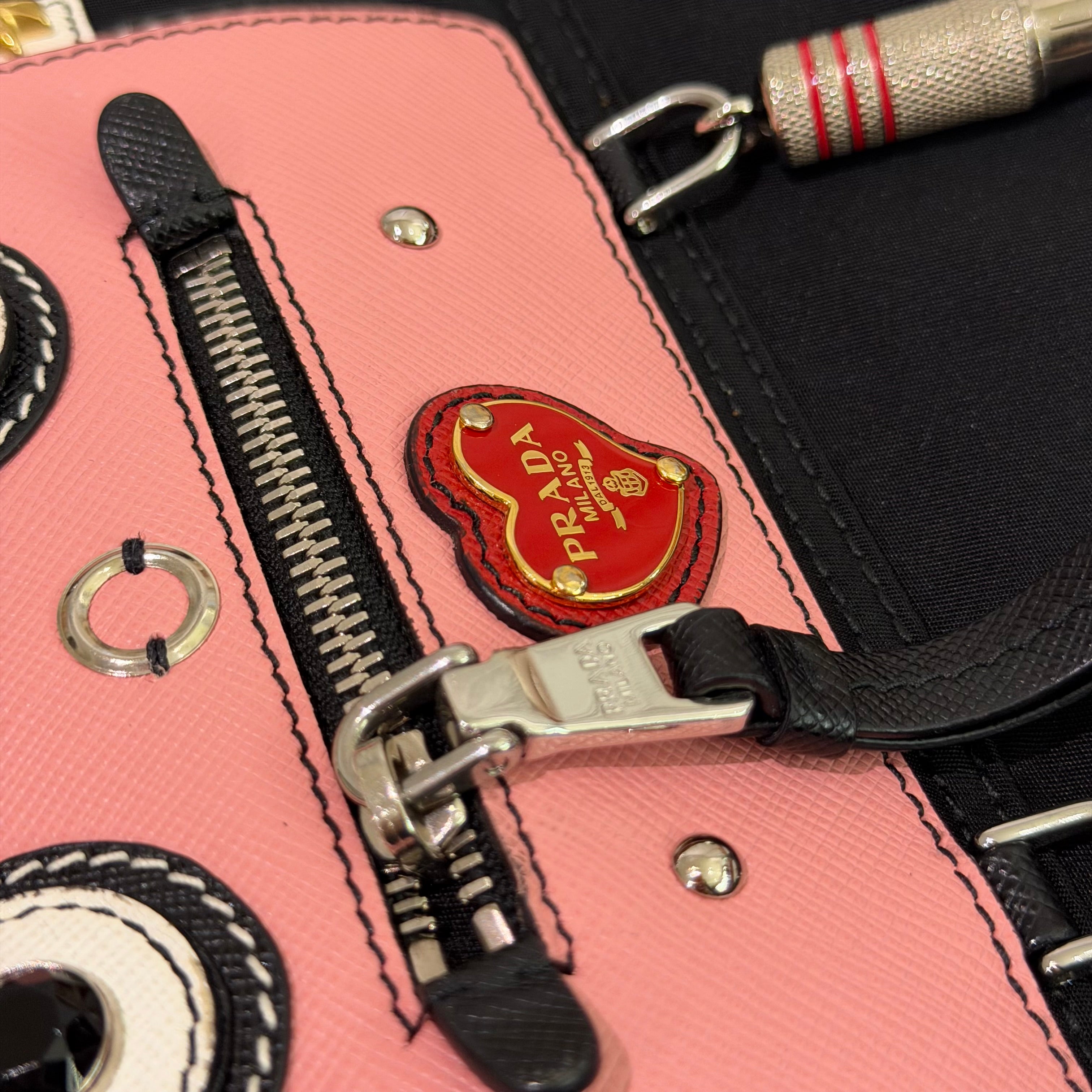 Prada Tote Robot Pink Printed Tote Bag