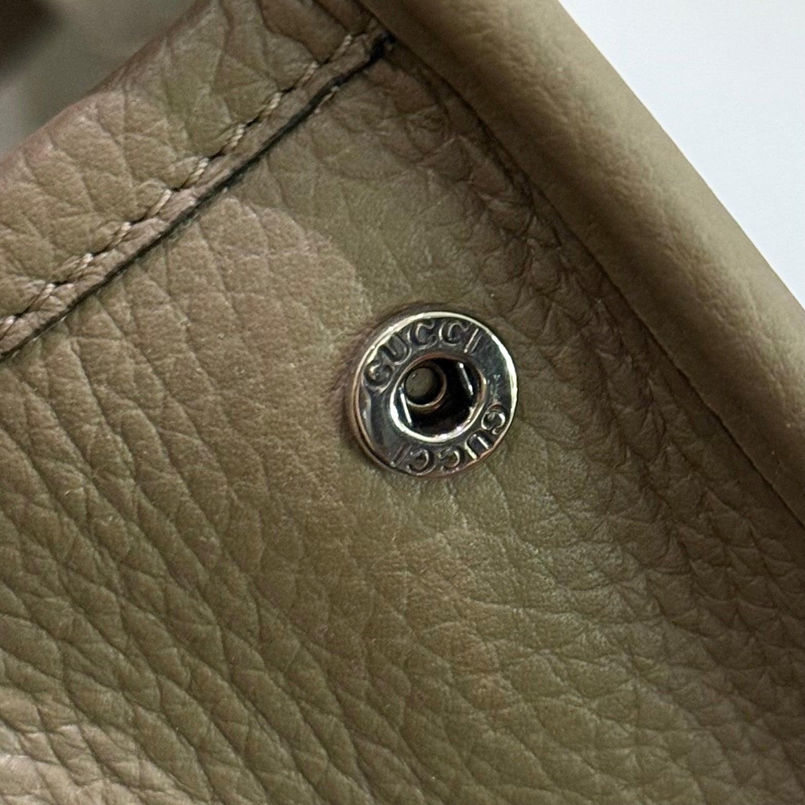 GUCCI CLUTCH BAG BROWN GG LEATHER