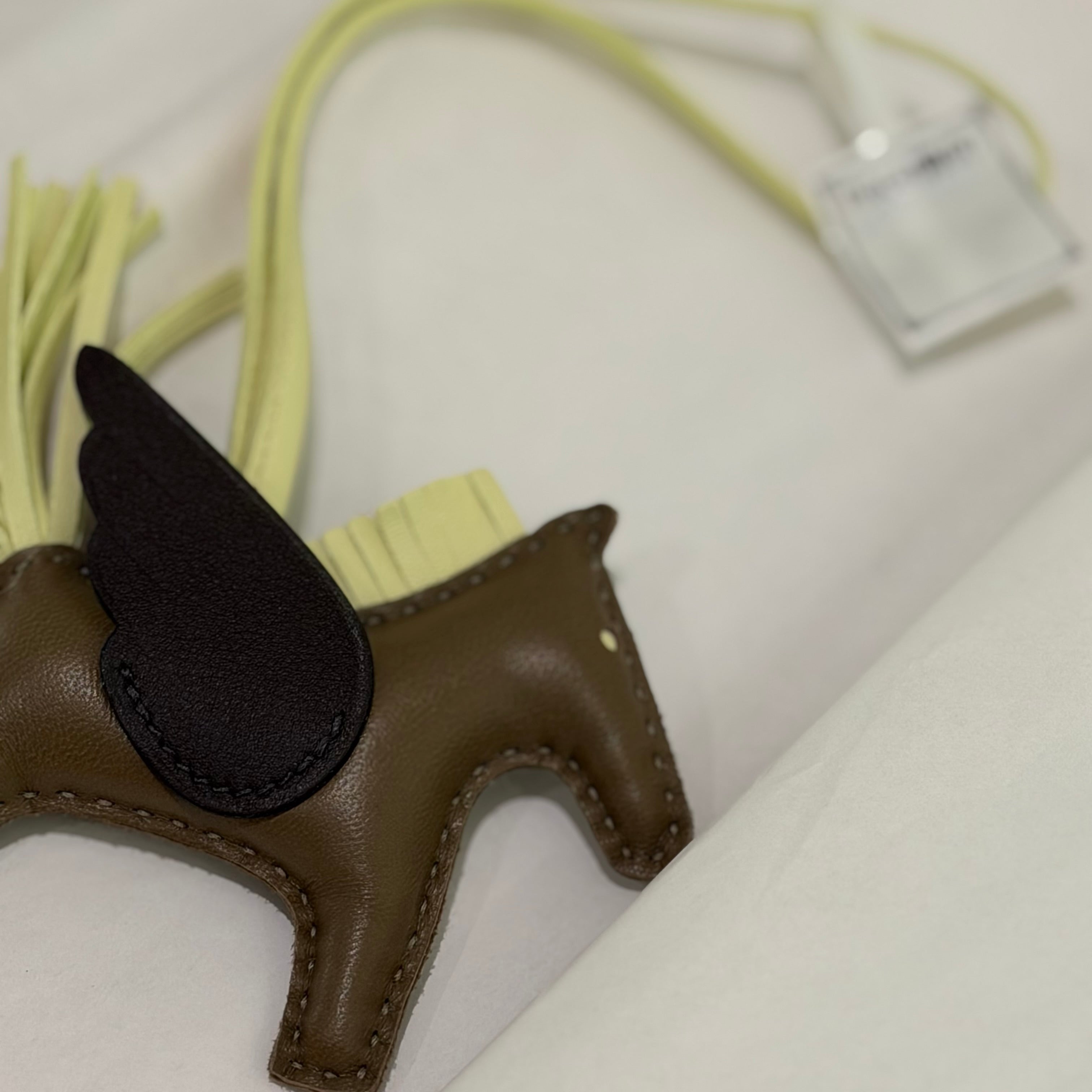 HERMES Rodeo Bag Charm Brown & Yellow