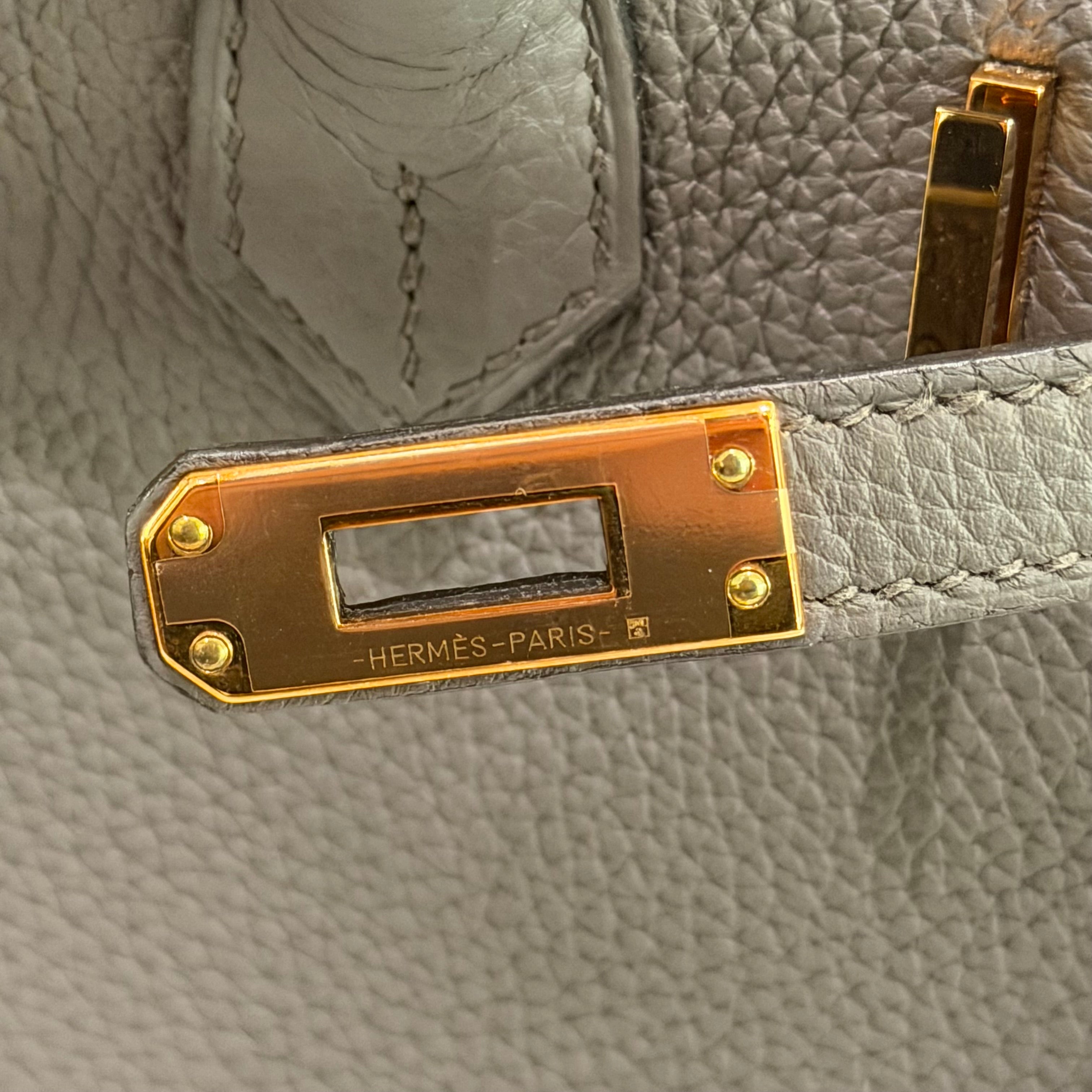 Hermes Birkin 25 Gris Etain with Gold Hardware (Stamp Y)