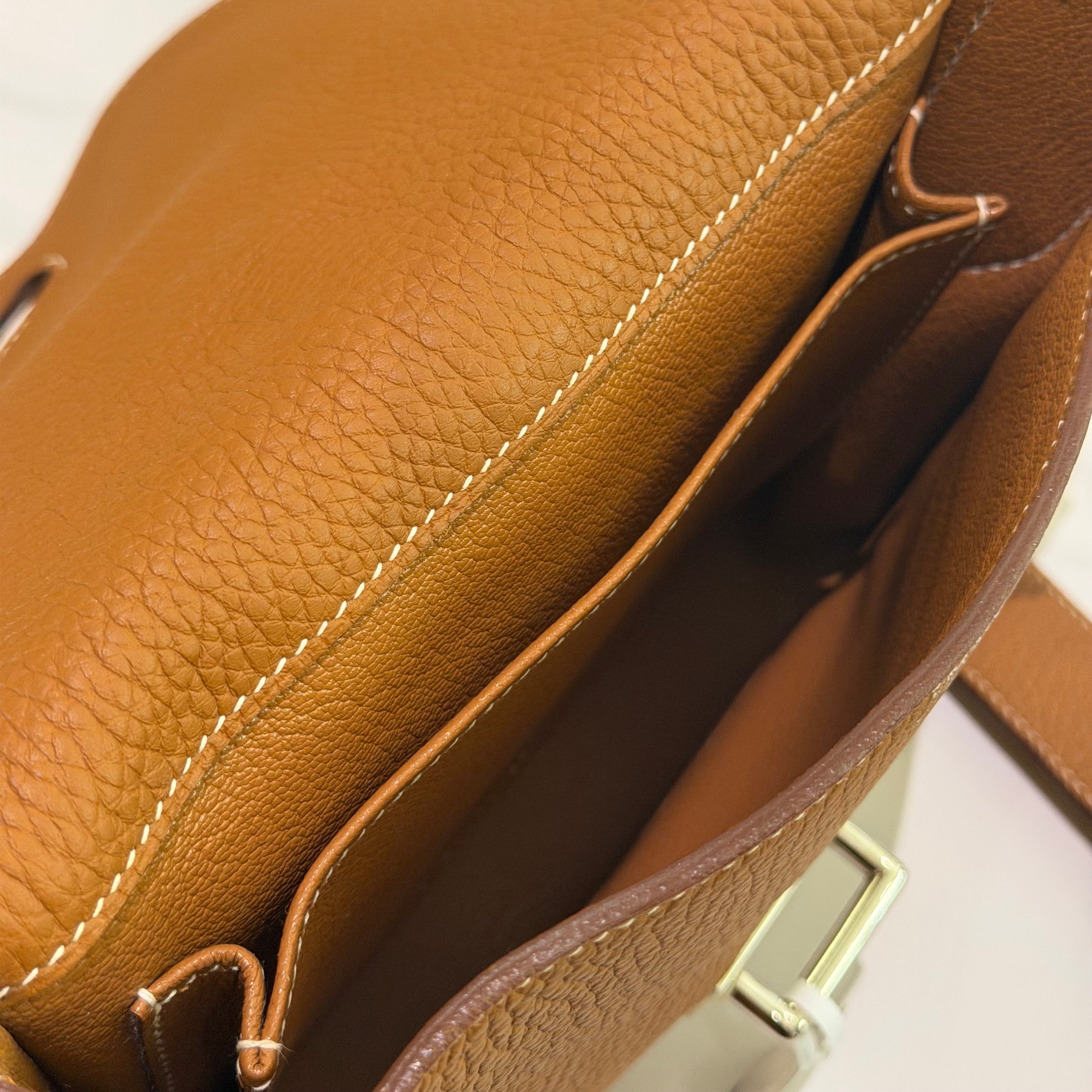 Hermes Brown Messenger Bag with Silver Hardware (Stamp N)