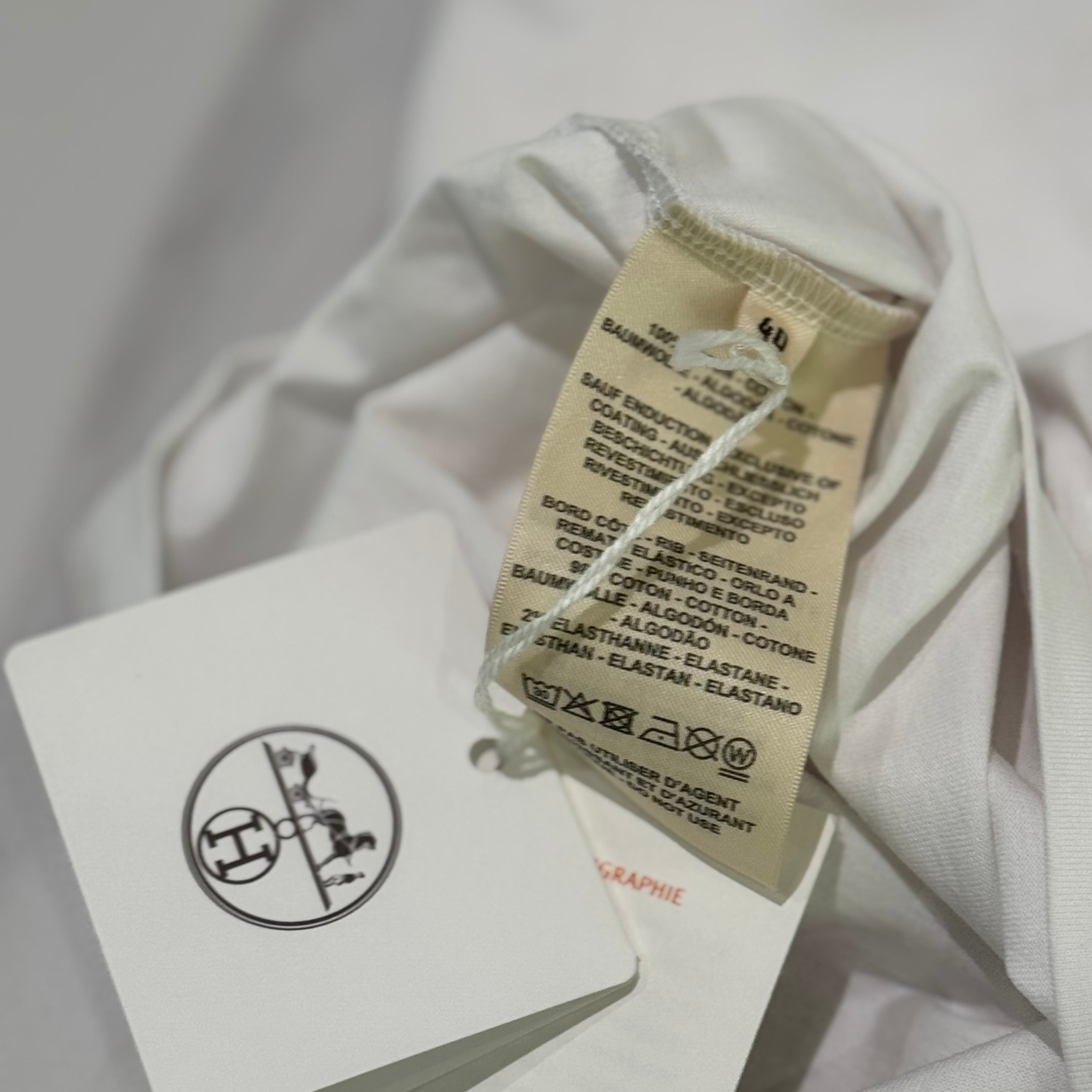 HERMÈS PRINTED T-SHIRT WOMEN’S SHORT SLEEVE WHITE