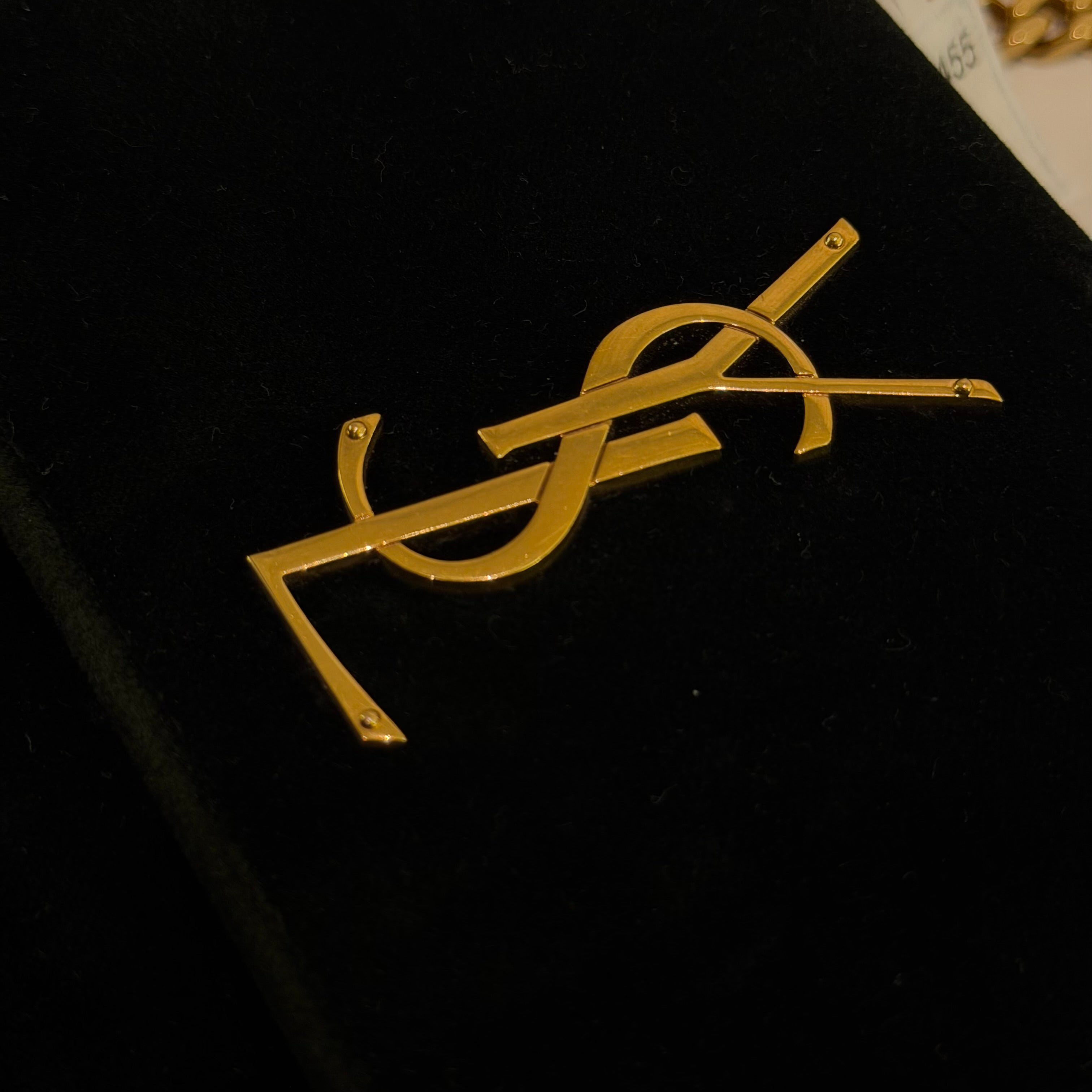 Saint Laurent Sunset Black Velvet Chain Shoulder Bag