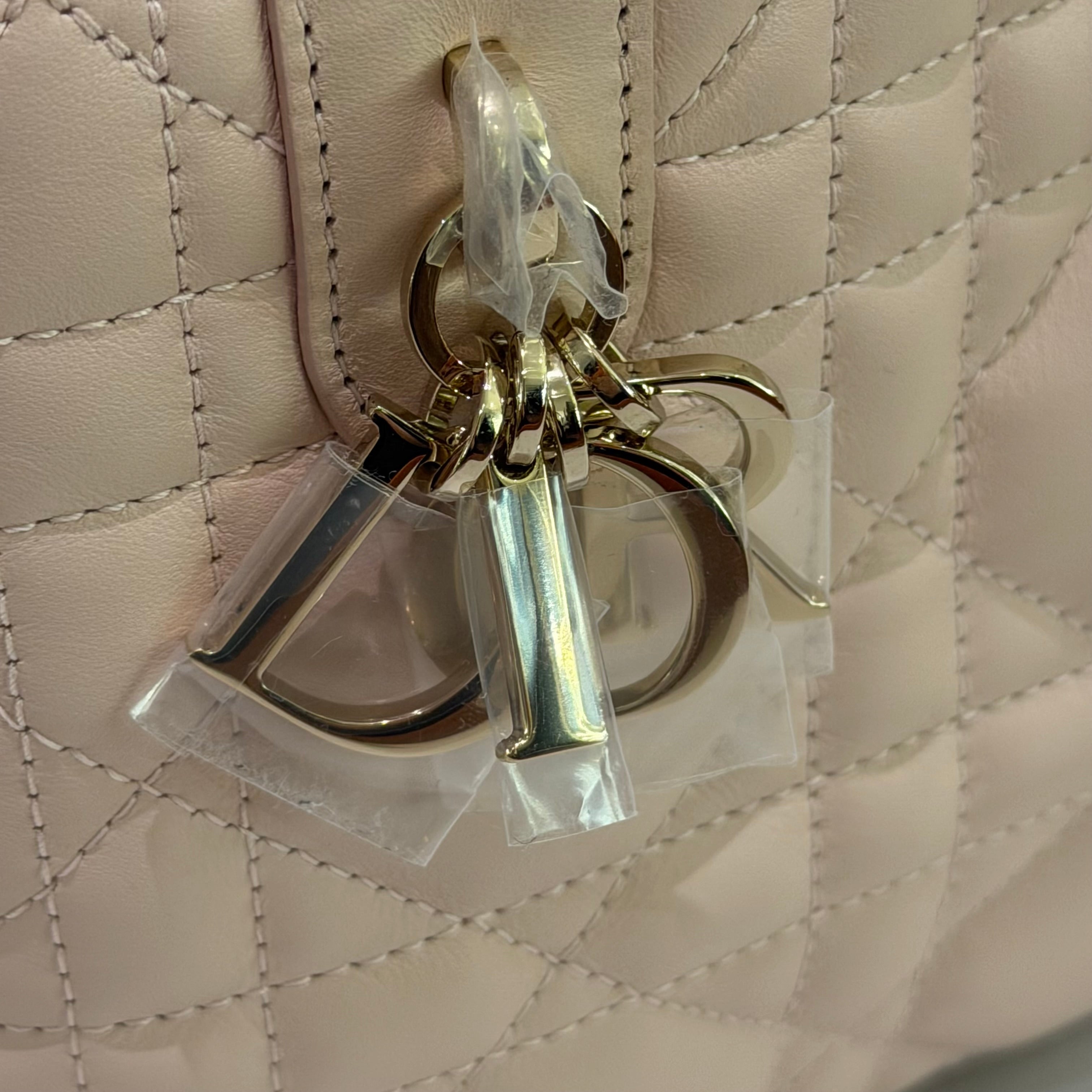 Dior Toujours Light Pink Small Quilted Top Handle Bag