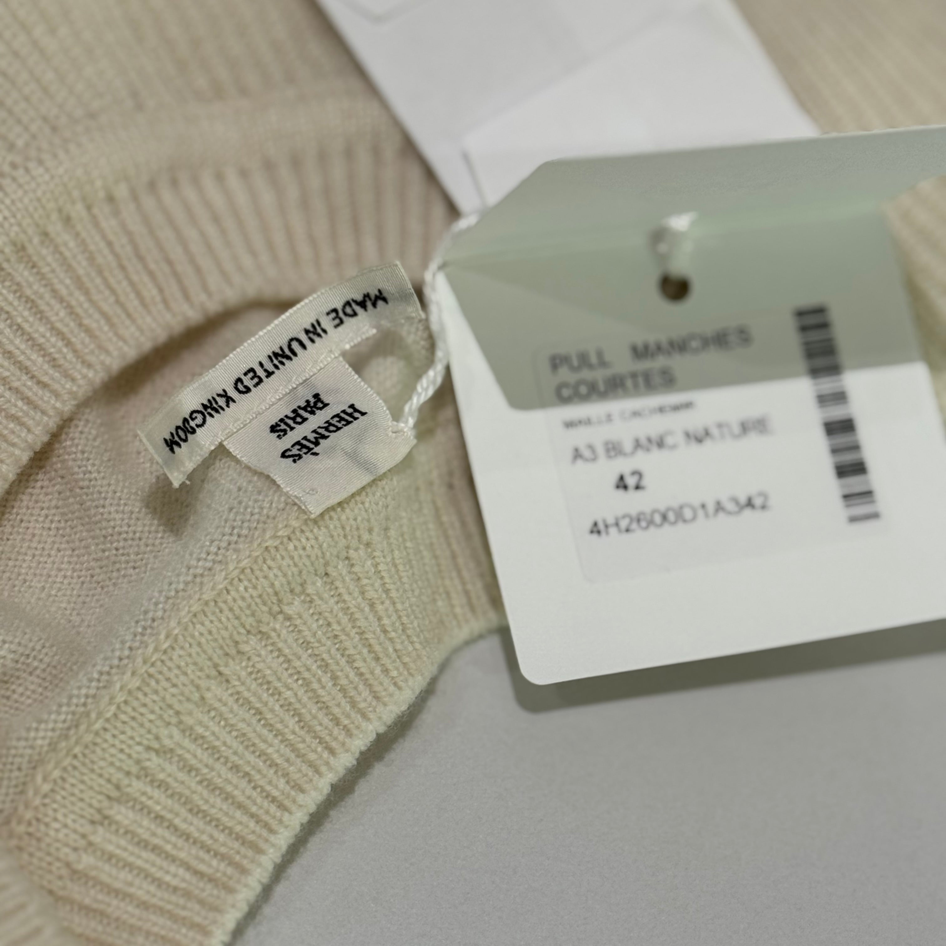 HERMÈS CASHMERE KNIT SHORT SLEEVE TOP