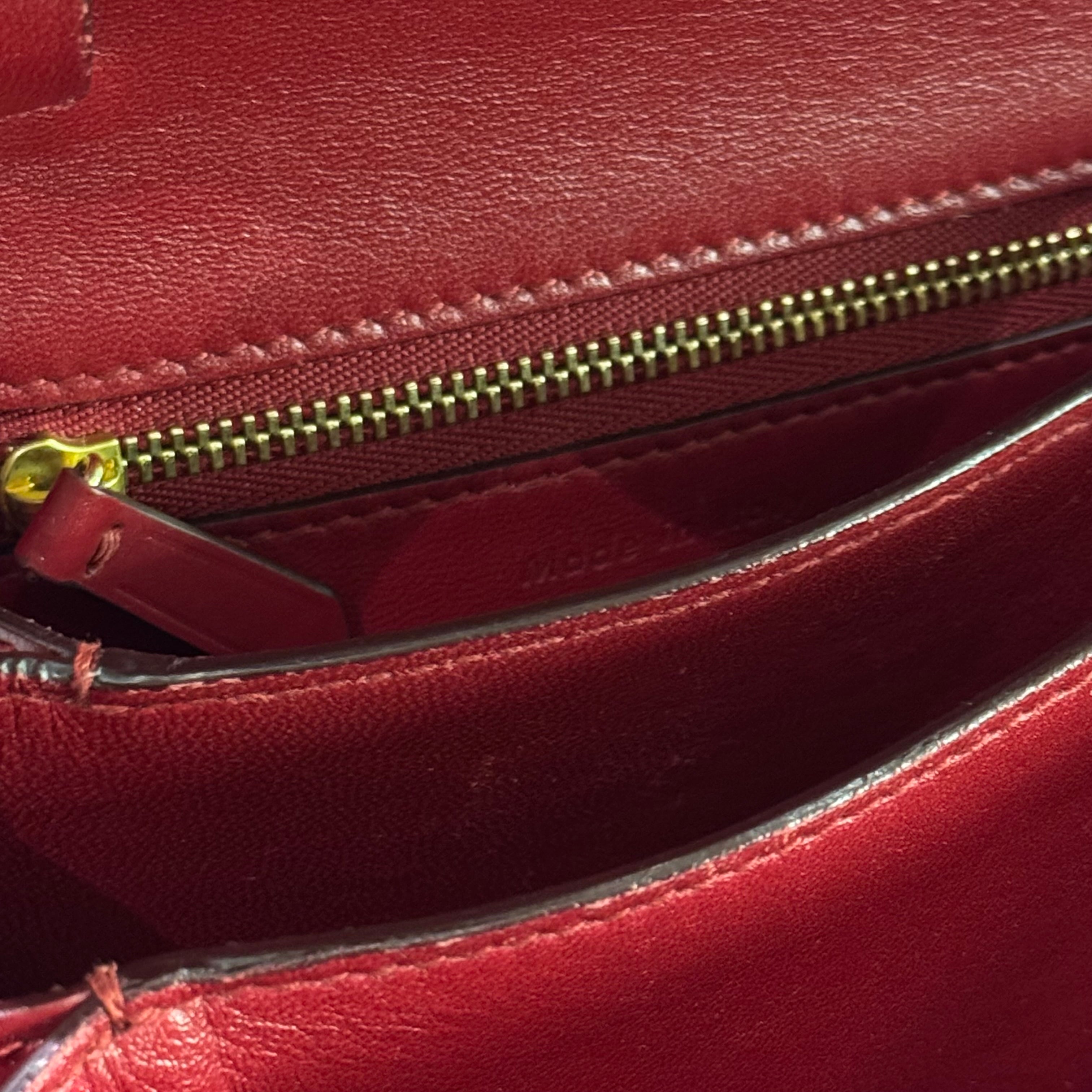CELINE TEEN SMALL BAG IN BOX CALFSKIN RED (TOFU BAG)