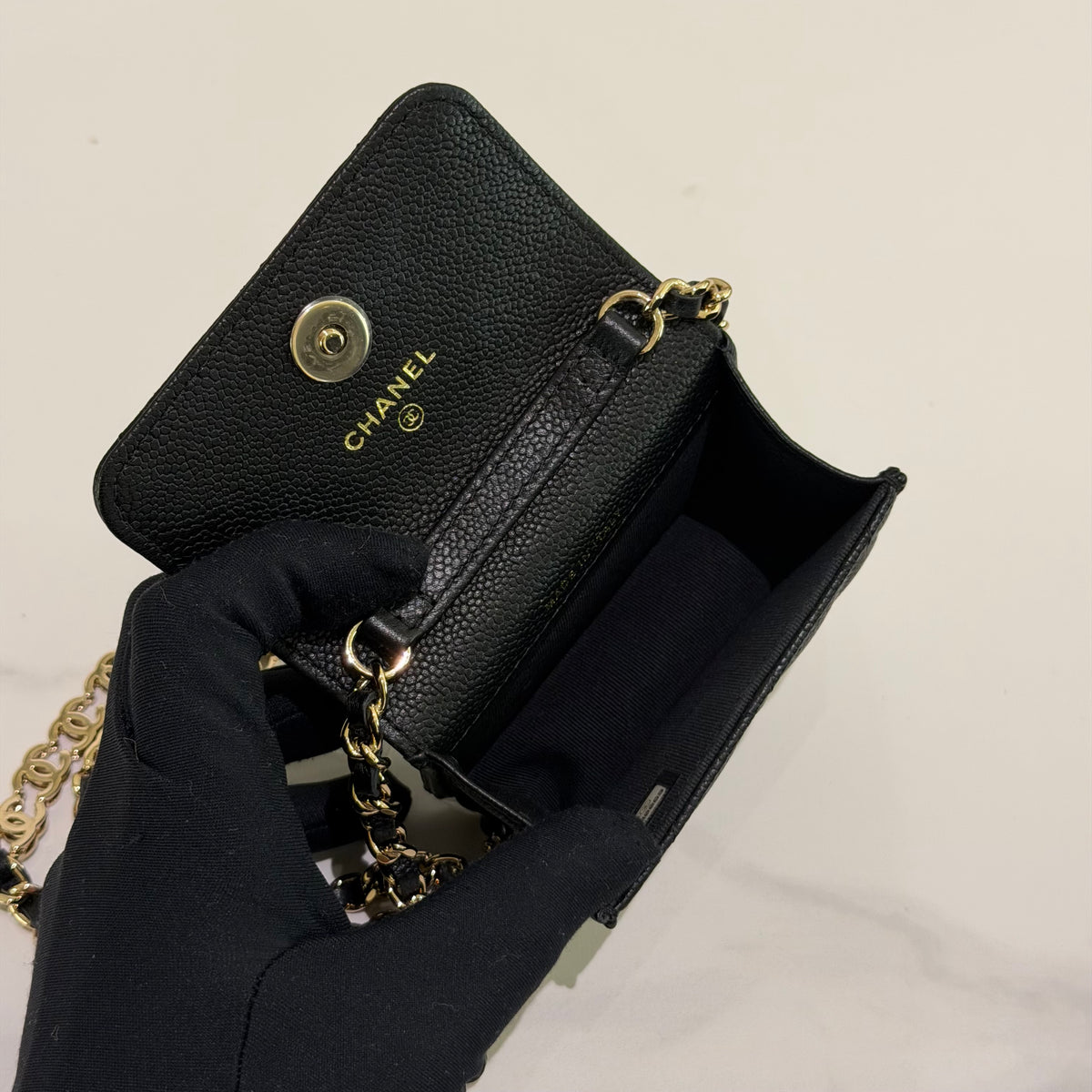 Chanel Belt Bag Black Caviar Leather with Gold Hardware (Authenticity Card Version)