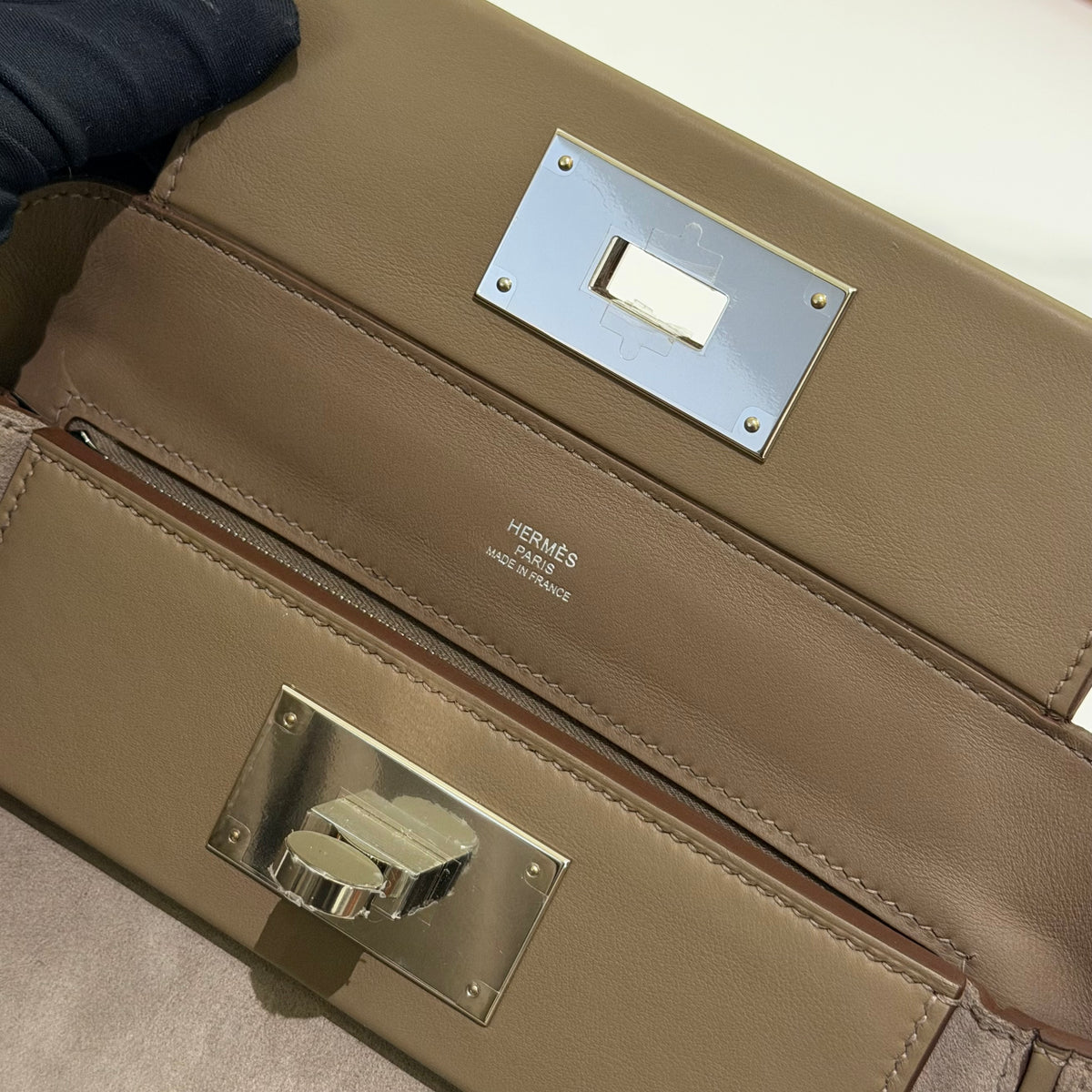 Hermes 24/24 Mini Etoupe Suede and Leather (Stamp K)