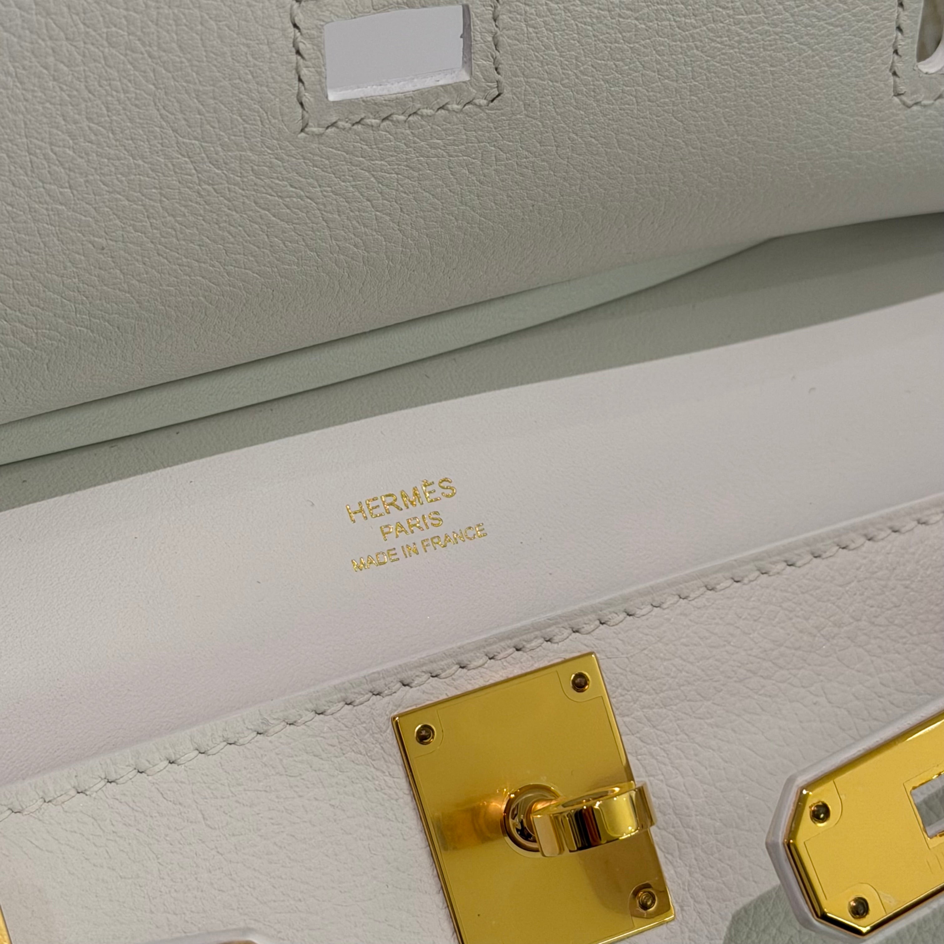 Hermes Jypsiere Mini White with Gold Hardware (W Stamp)