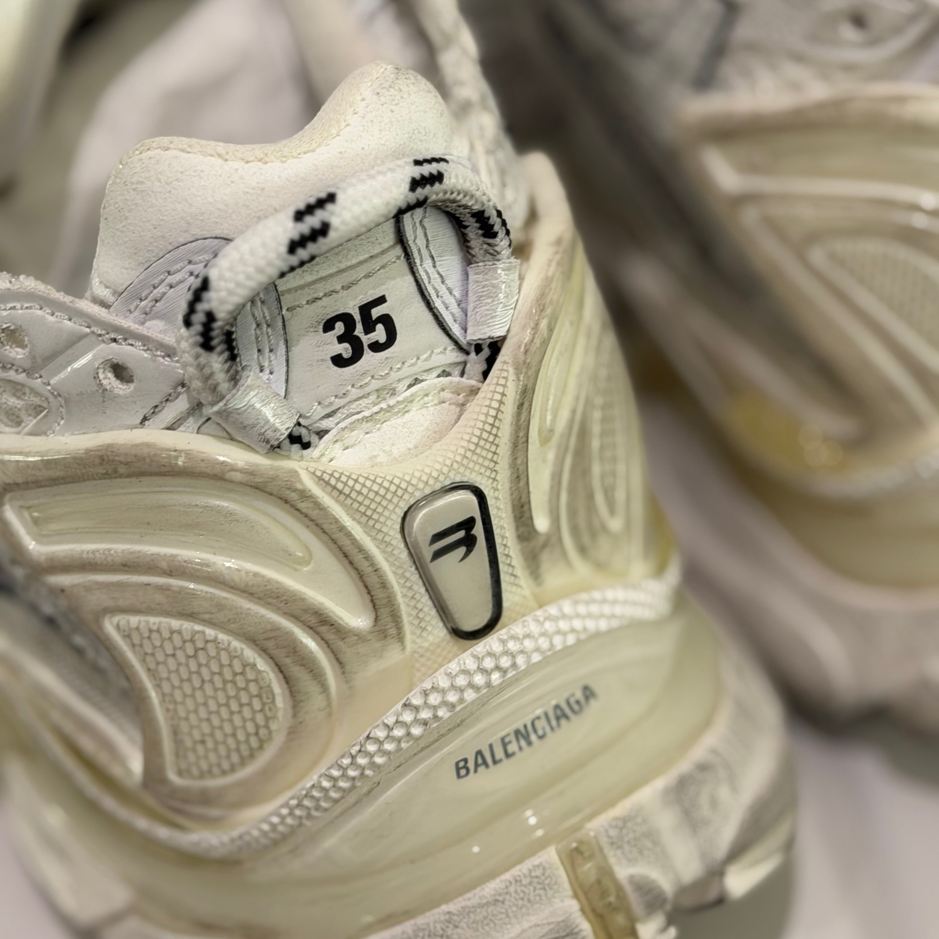 Balenciaga Runner Distressed White Sneakers